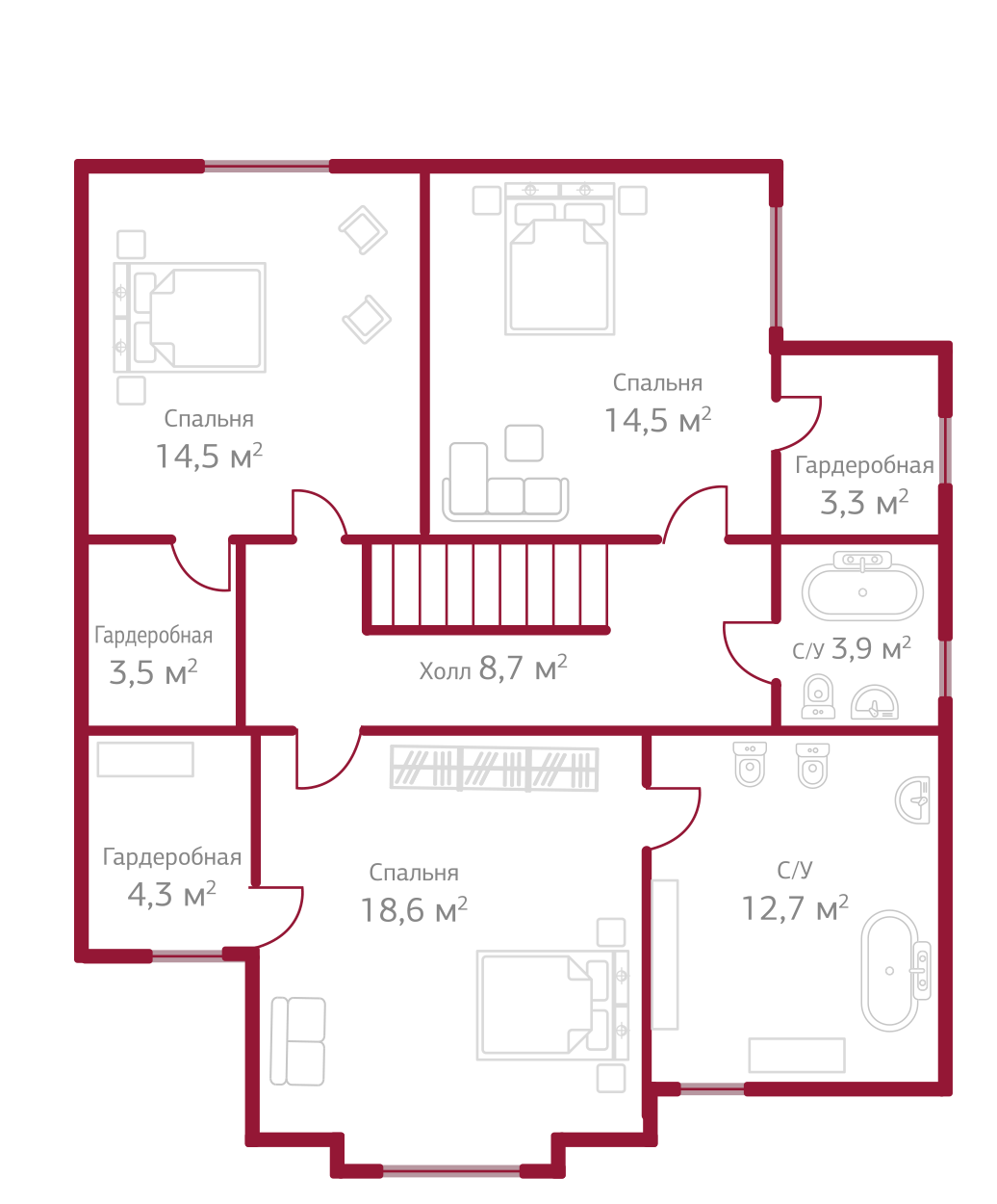 Планировка коттеджа 502 АДАЖИО, пл.2