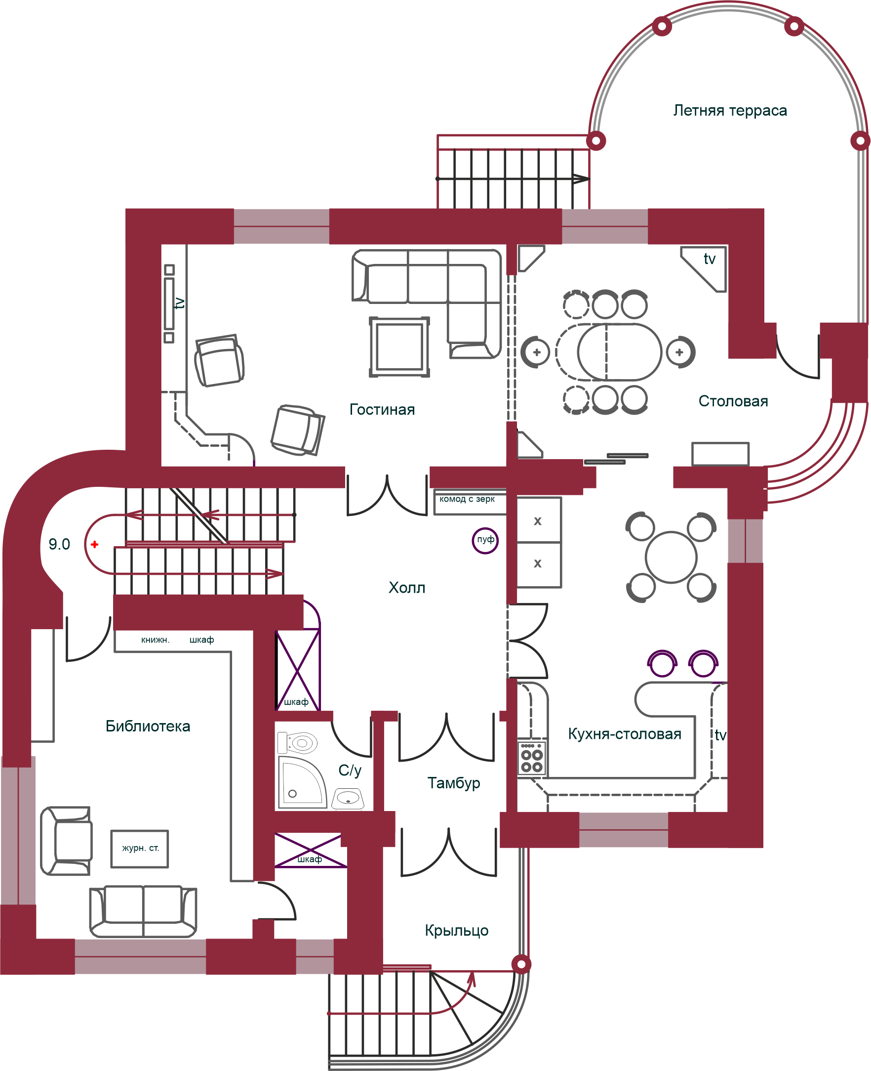 Планировка коттеджа 513 Варяг, пл.1