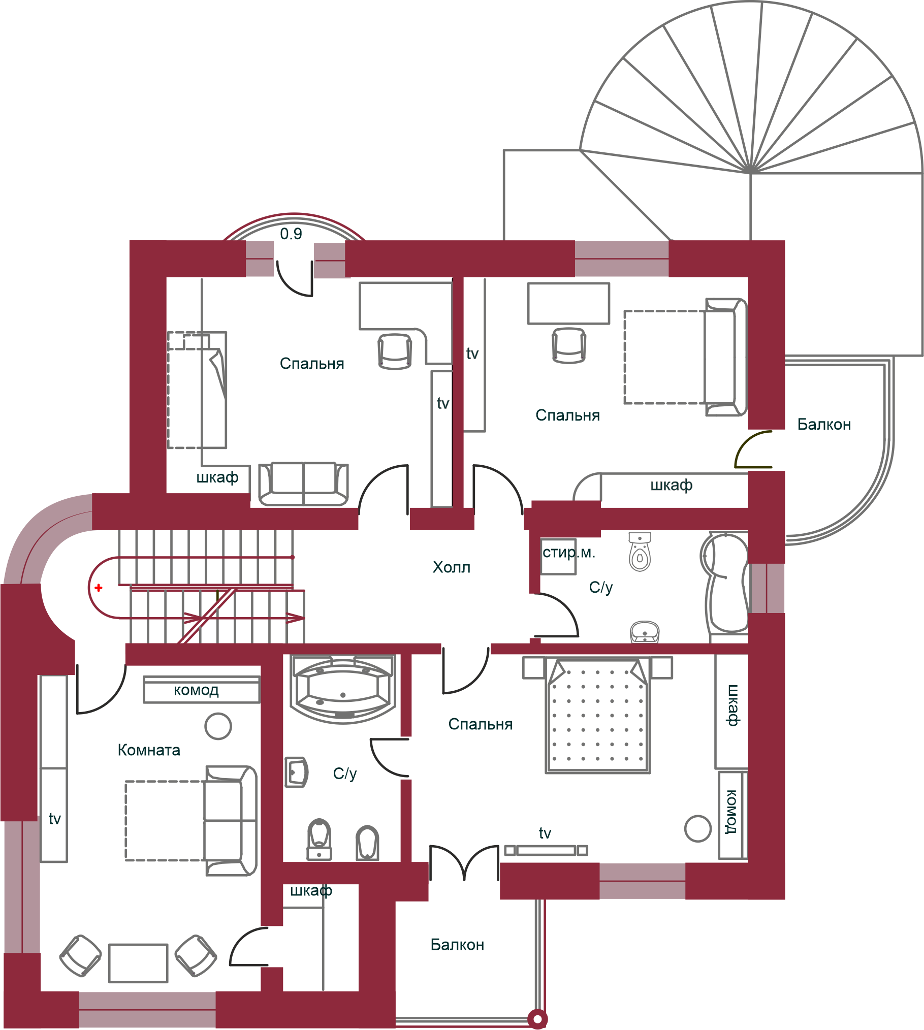 Планировка коттеджа 513 Варяг, пл.2