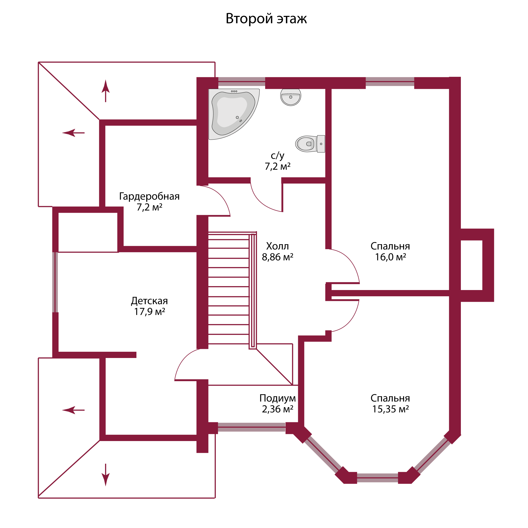 Планировка коттеджа 633 Жан-Поль, пл.2