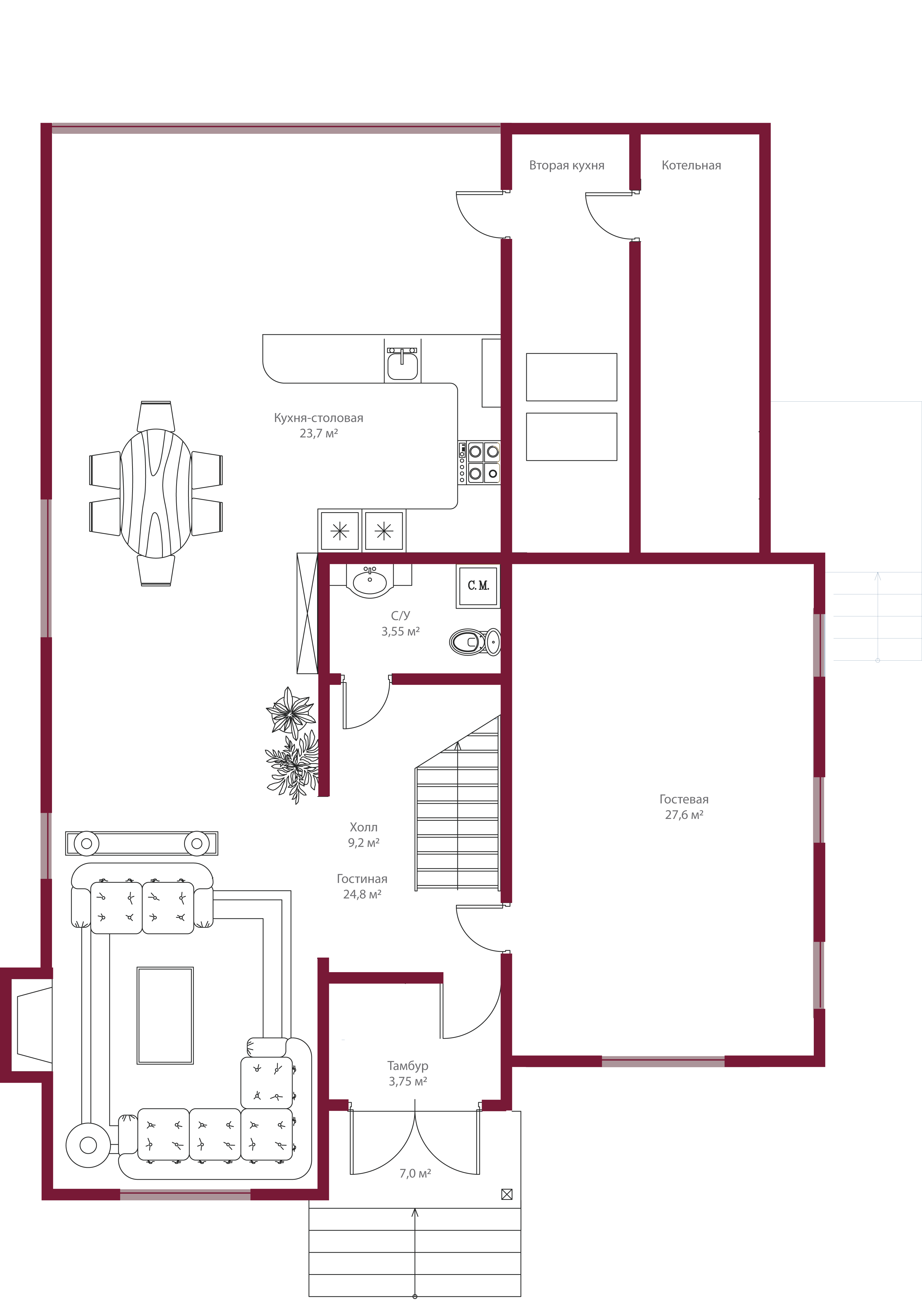 Планировка коттеджа 631 Лорьян, пл.1