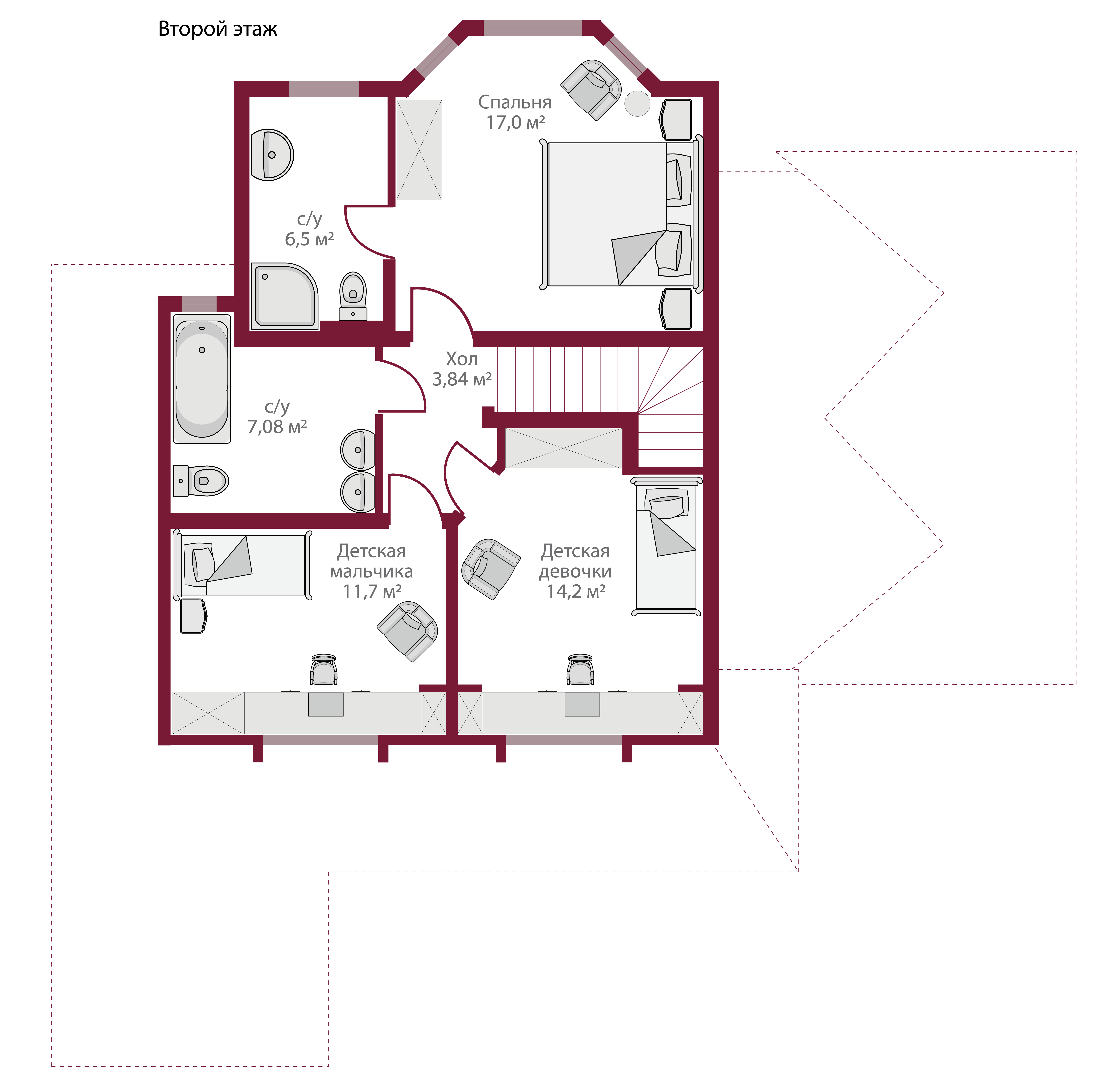 Планировка коттеджа 108 Сезам, пл.2