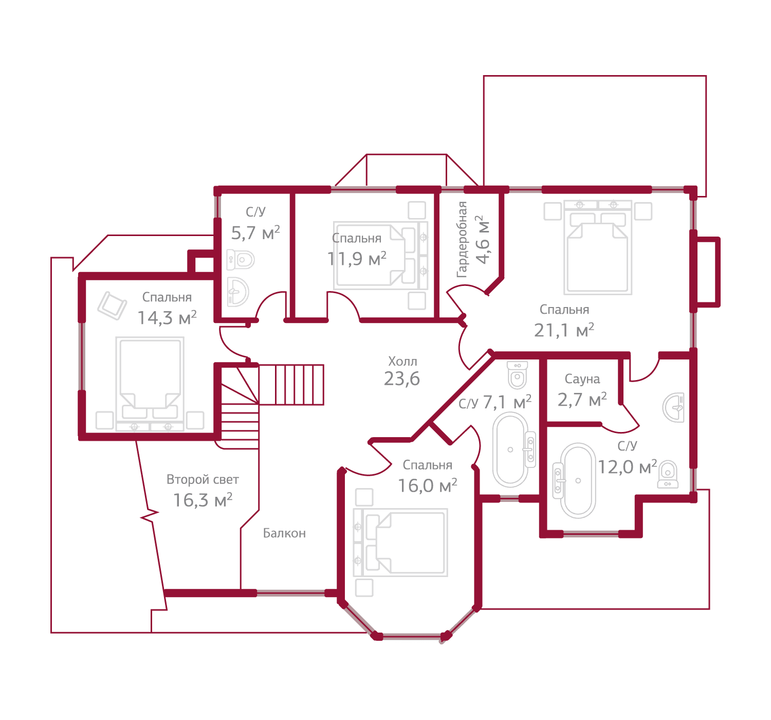 Планировка коттеджа 520 Сейшелы, пл.2