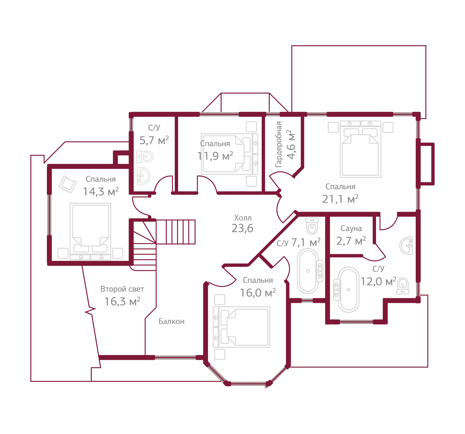 Планировка коттеджа 710 Сейшелы, пл.2