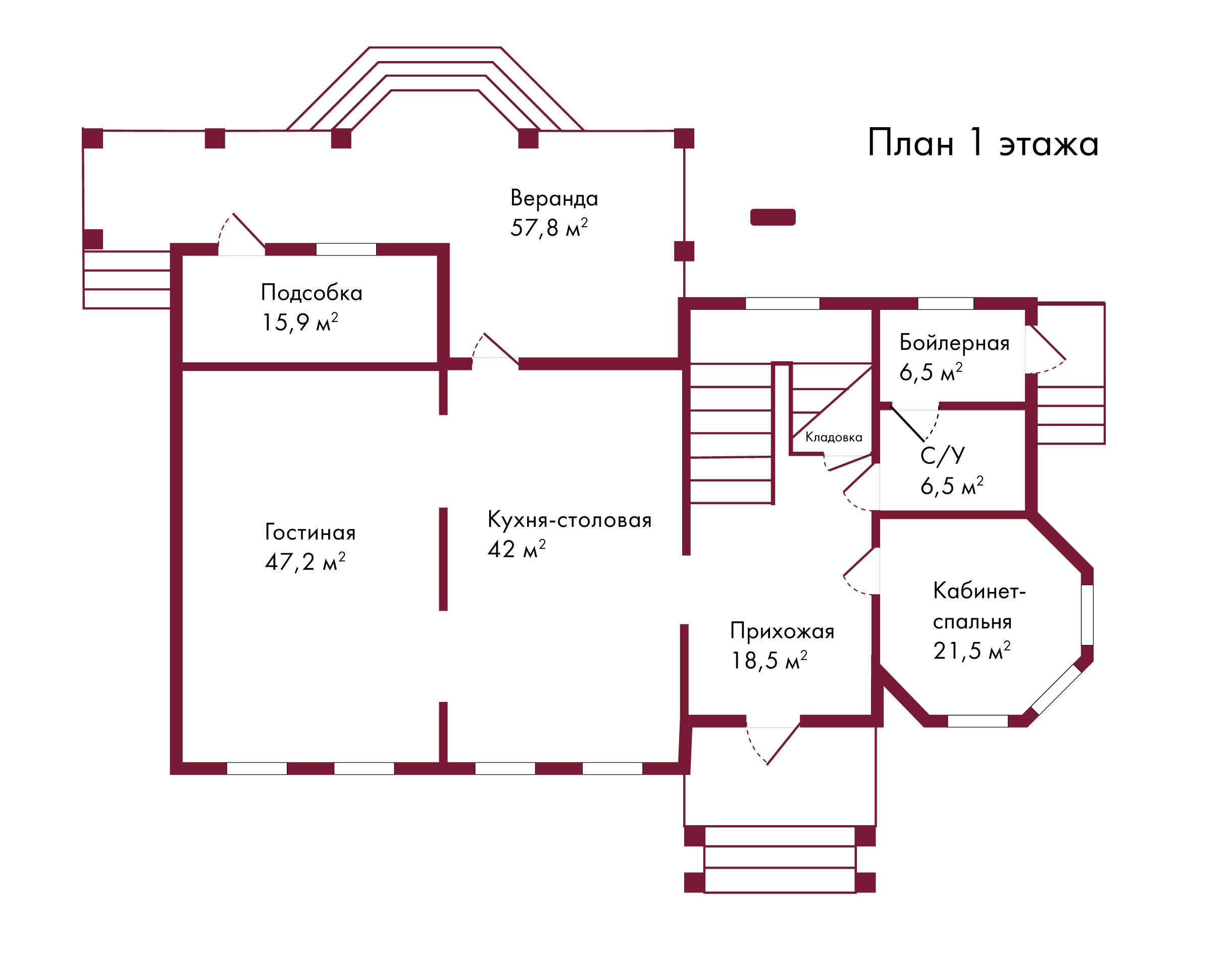 Планировка коттеджа ПАСКАЛЬ, пл.1