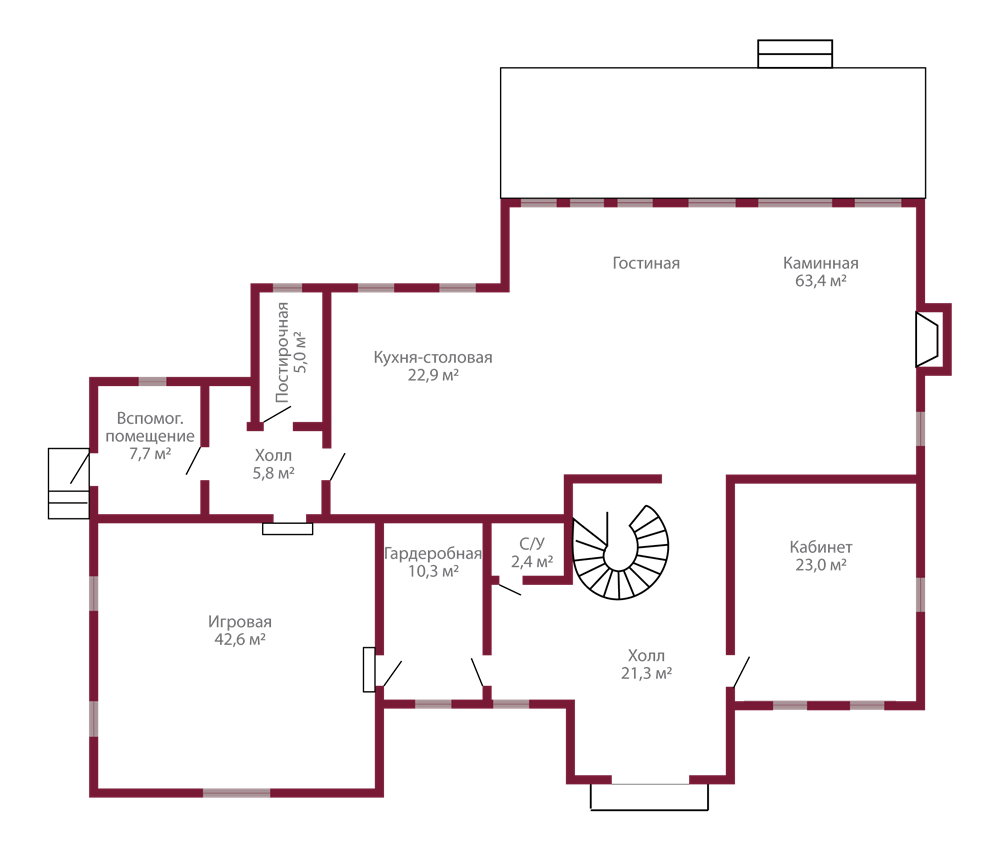 Планировка коттеджа 532 Лувр, пл.1