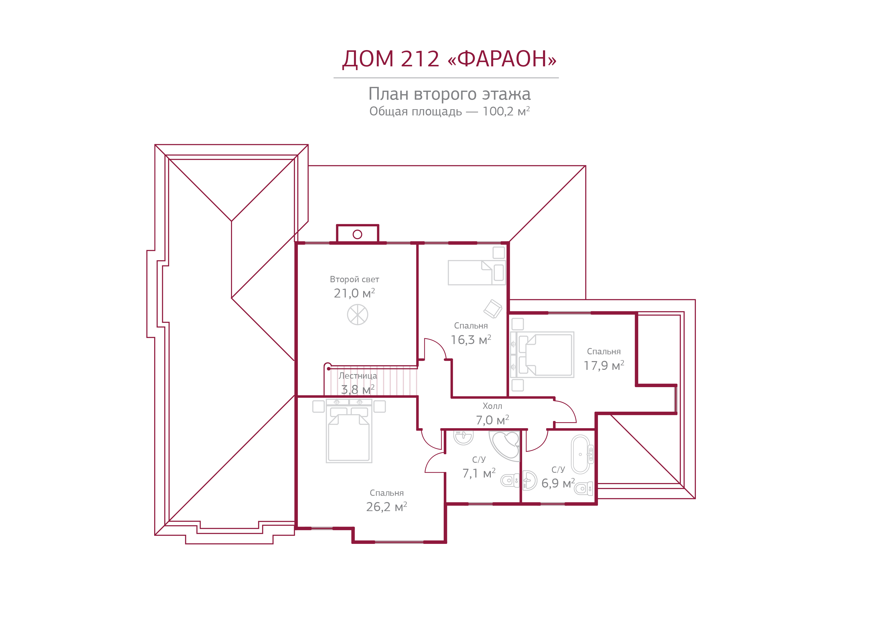 Планировка коттеджа 212 Фараон, пл.2