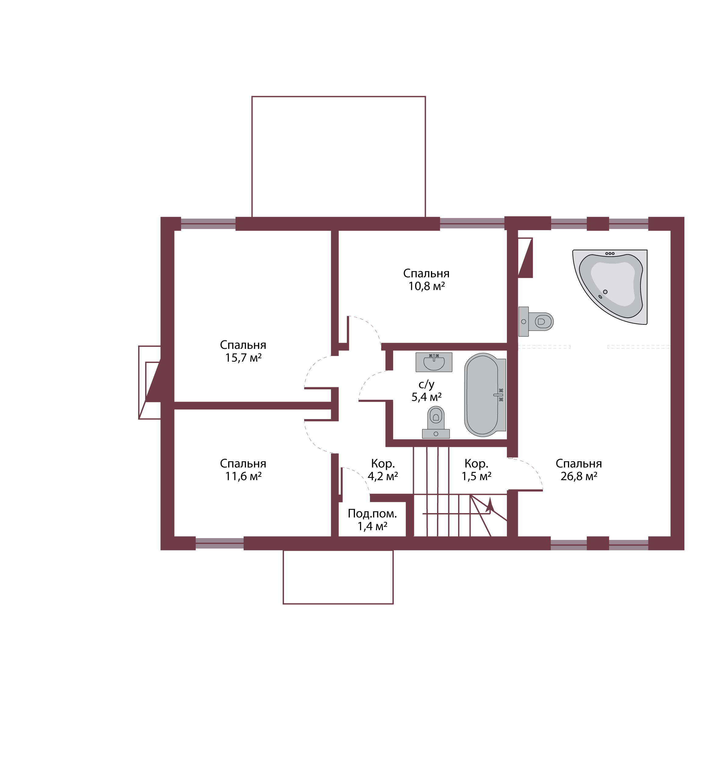 Планировка коттеджа 1005 Хемптон, пл.2