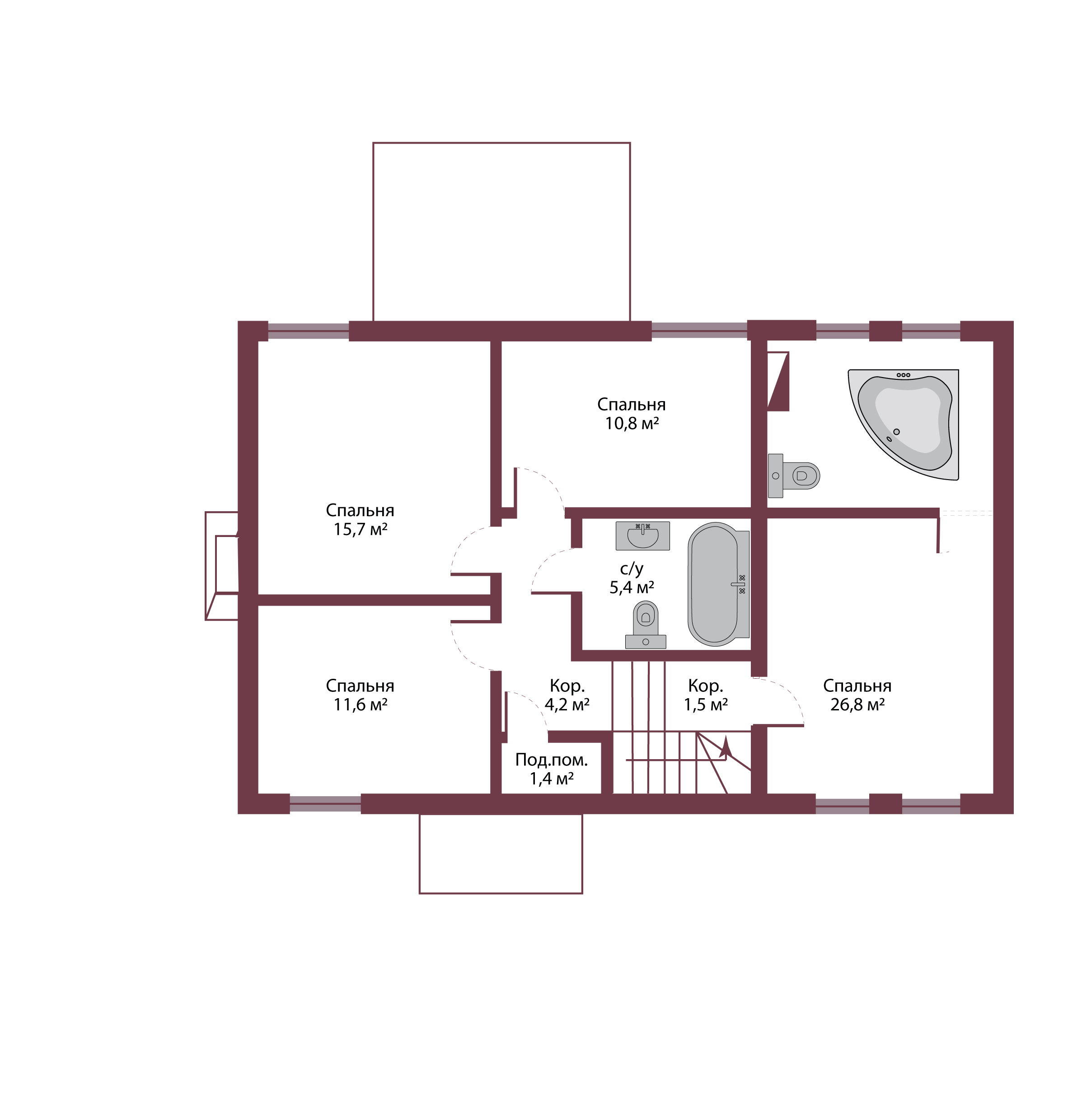 Планировка коттеджа 1013  Хемптон, пл.2