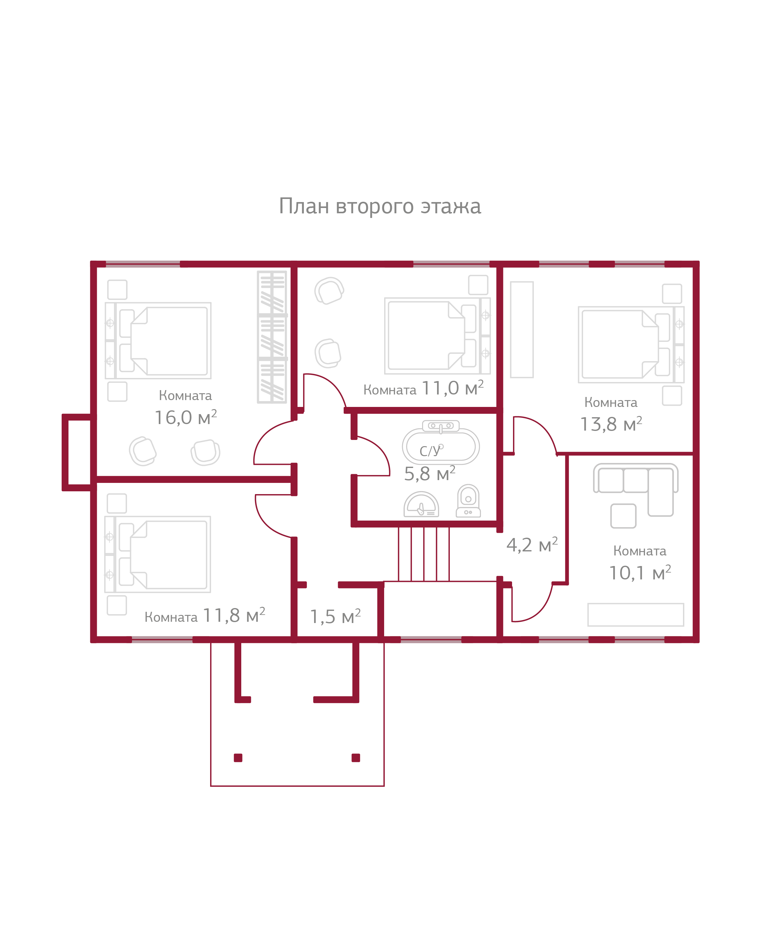Планировка коттеджа 1017 Хемптон, пл.2