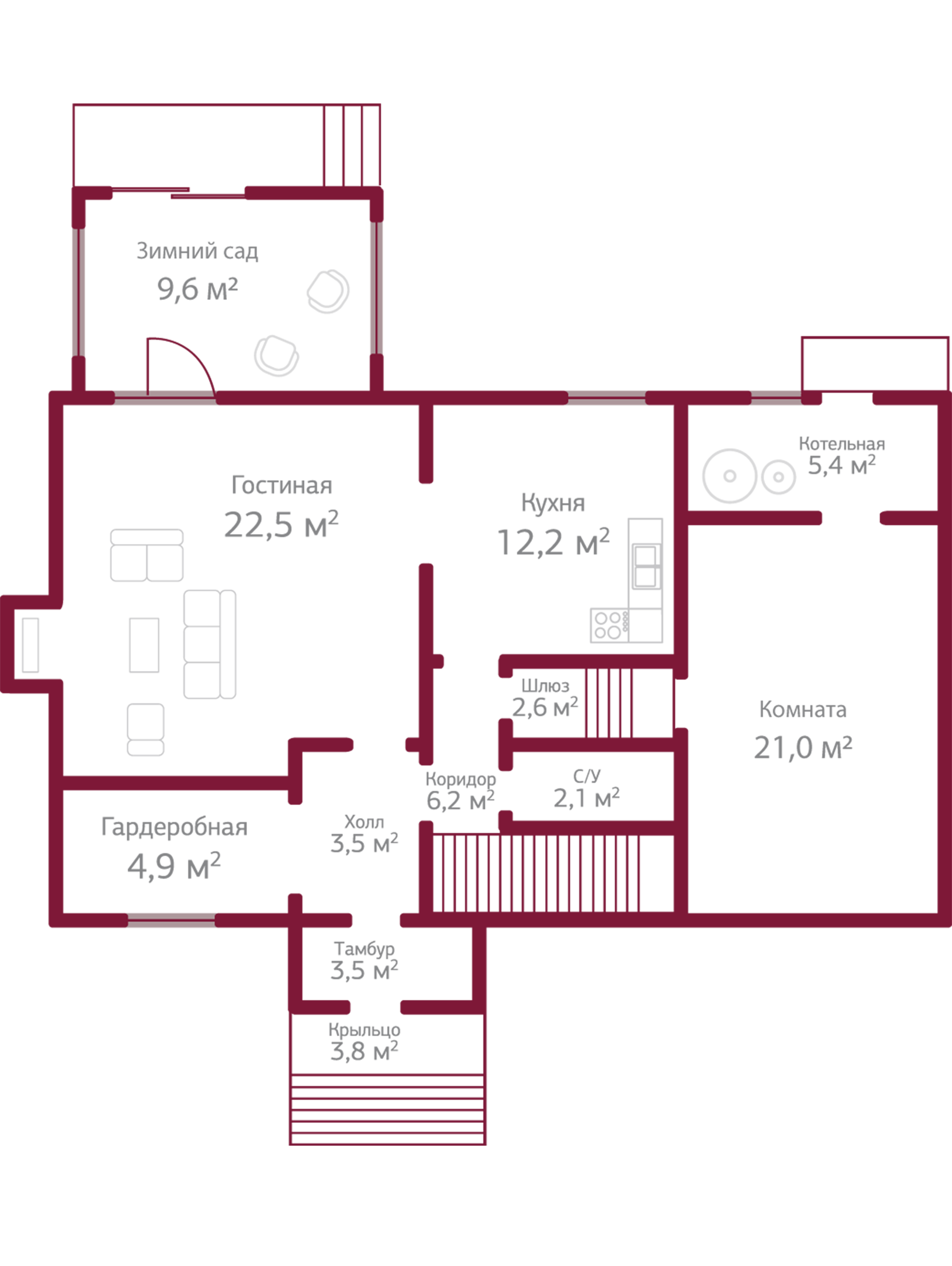 Планировка коттеджа 1020 Хемптон, пл.1