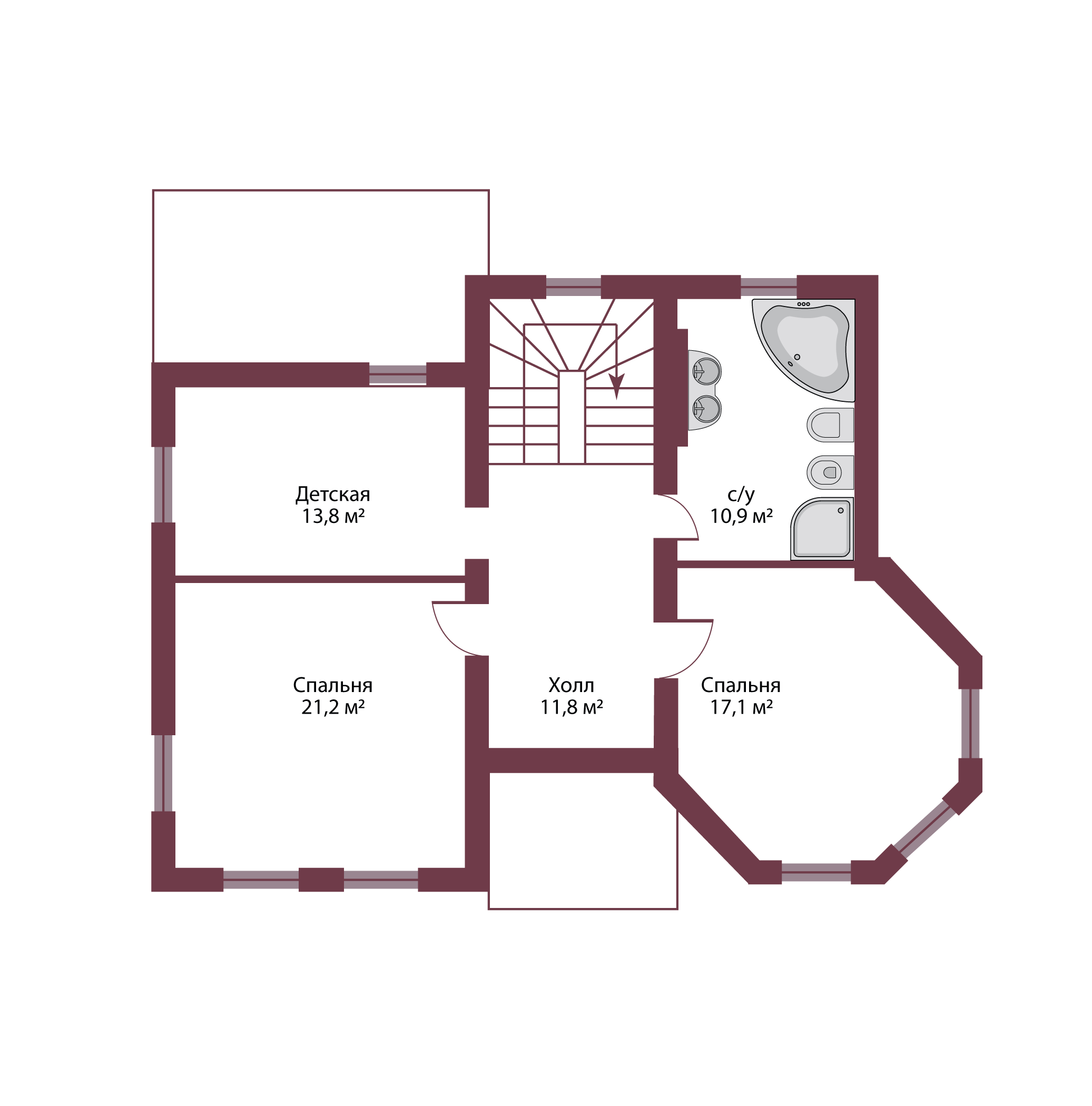 Планировка коттеджа 1032 Паскаль, пл.2