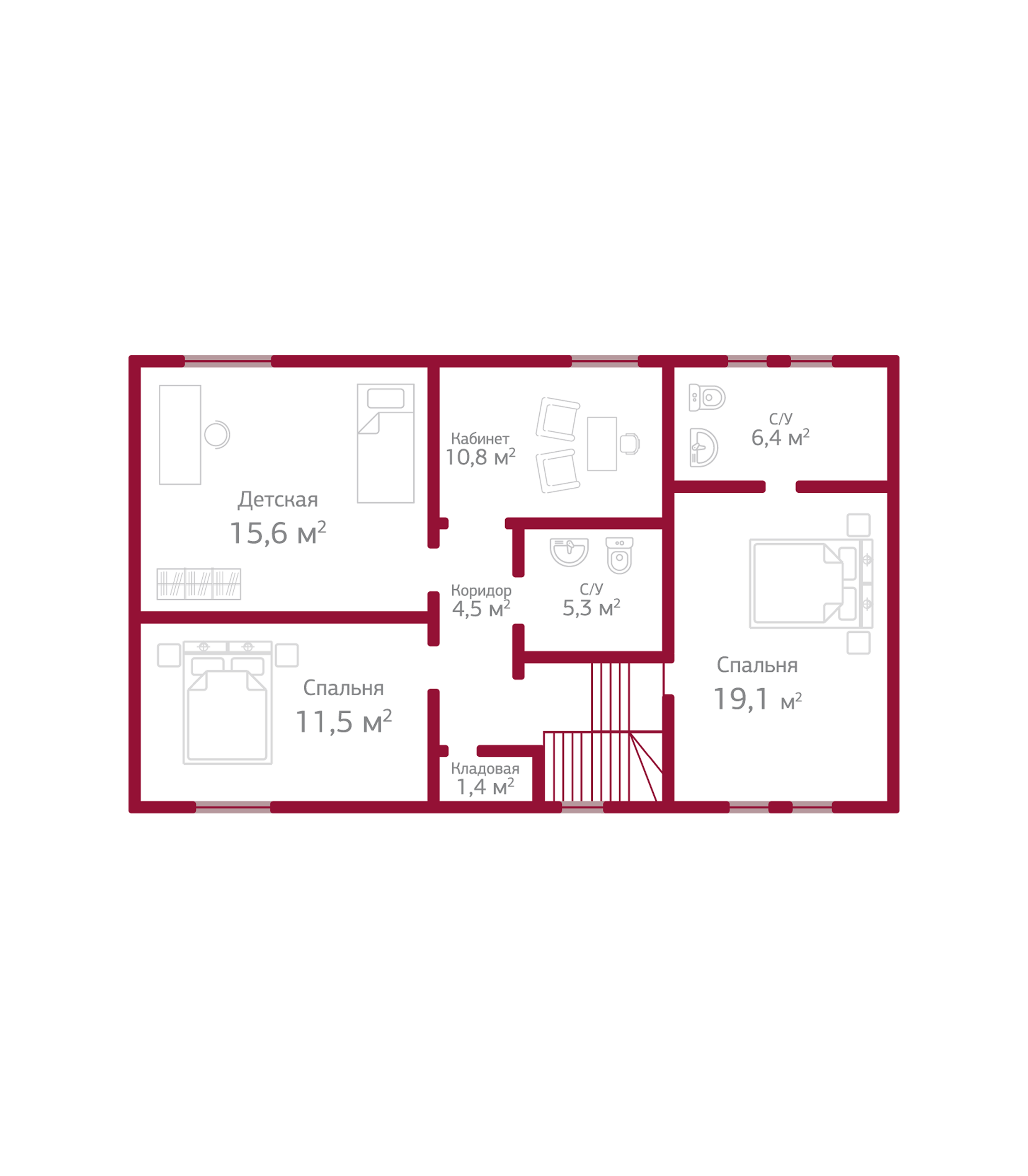Планировка коттеджа 1018 Хемптон, пл.2