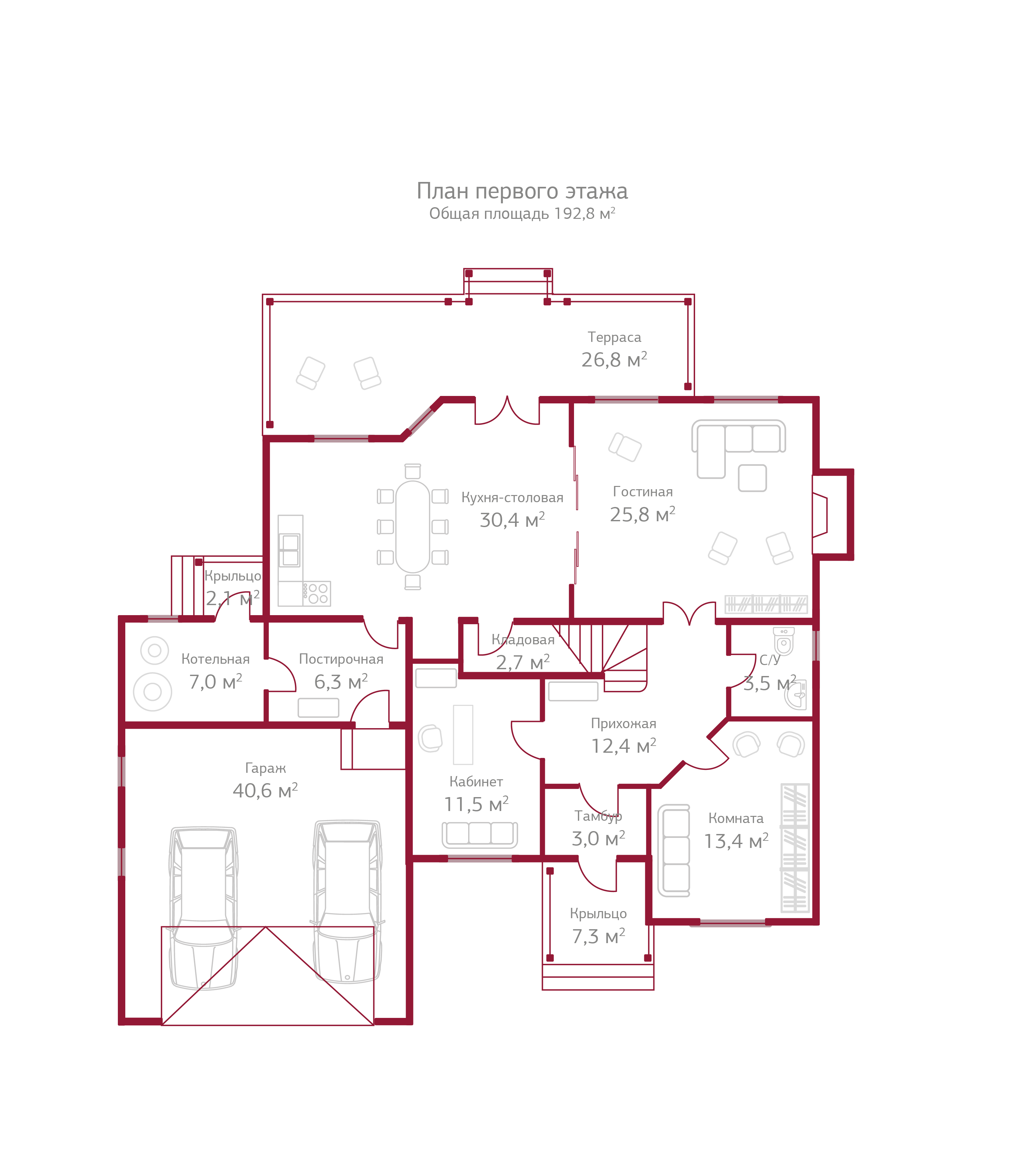 Планировка коттеджа 150 Торонто, пл.1
