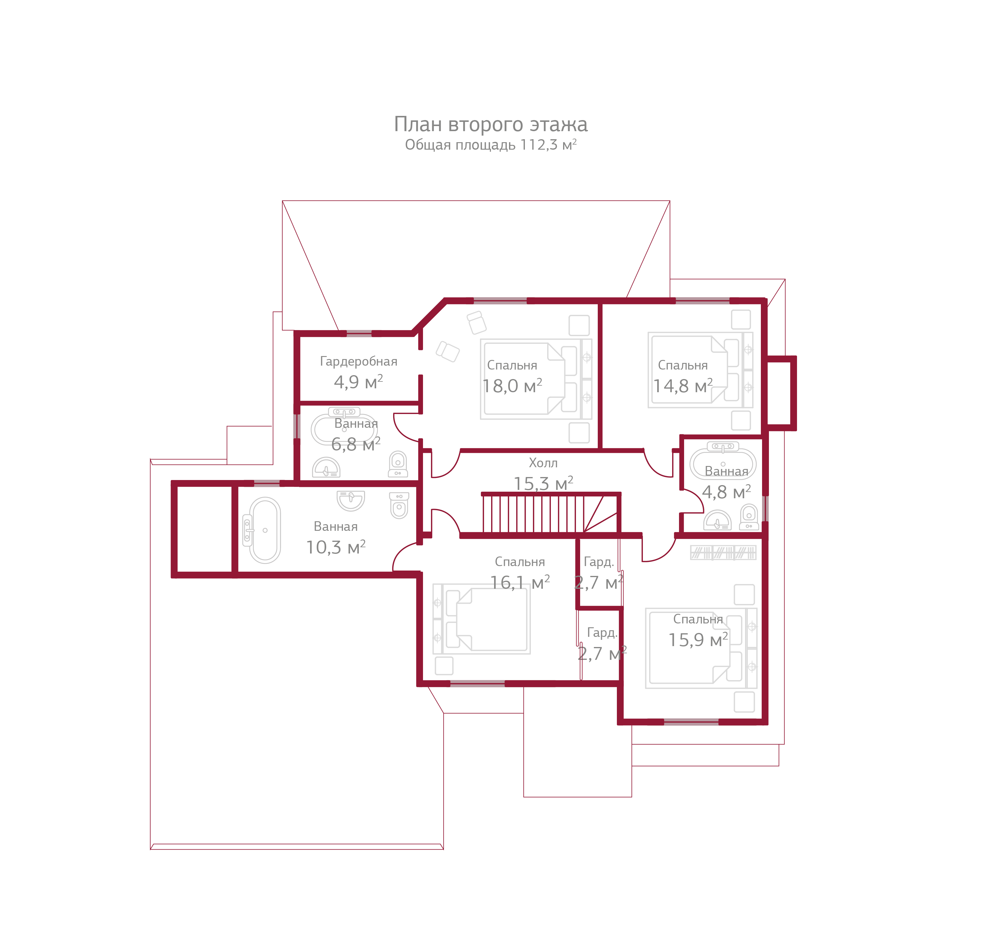 Планировка коттеджа 150 Торонто, пл.2