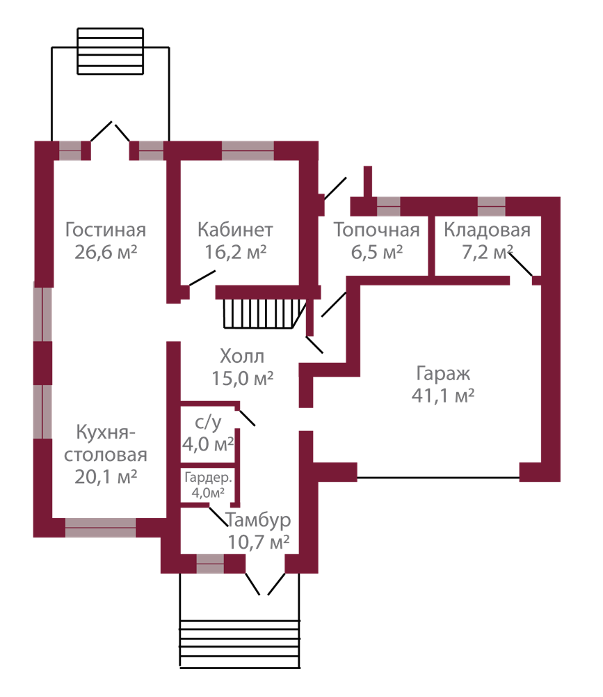 Планировка коттеджа 753 Авиньон, пл.1