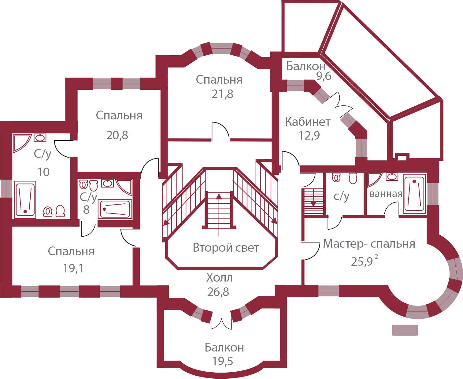 Планировка коттеджа 525 Магнолия, пл.2