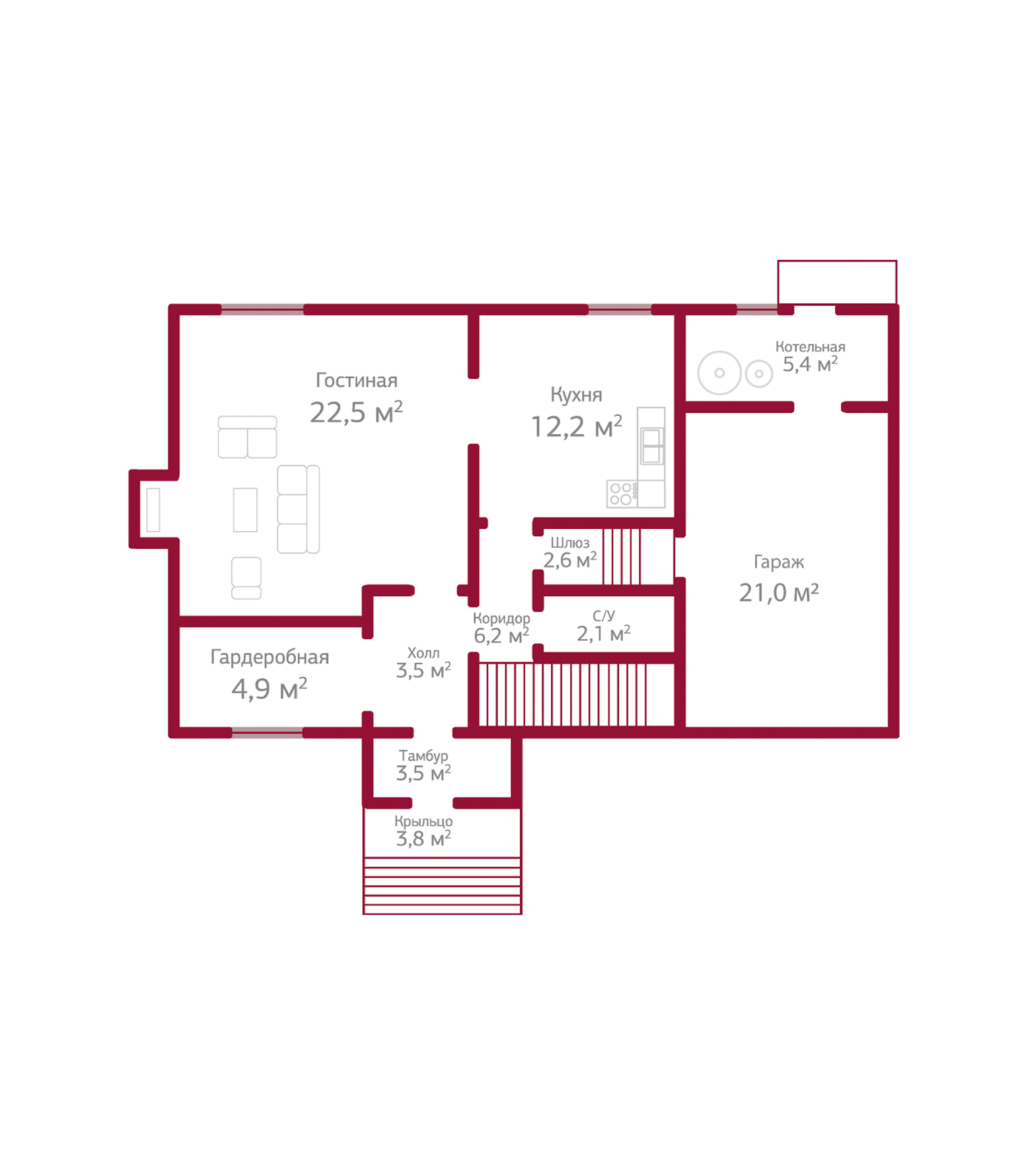 Планировка коттеджа 1018 Хемптон, пл.1