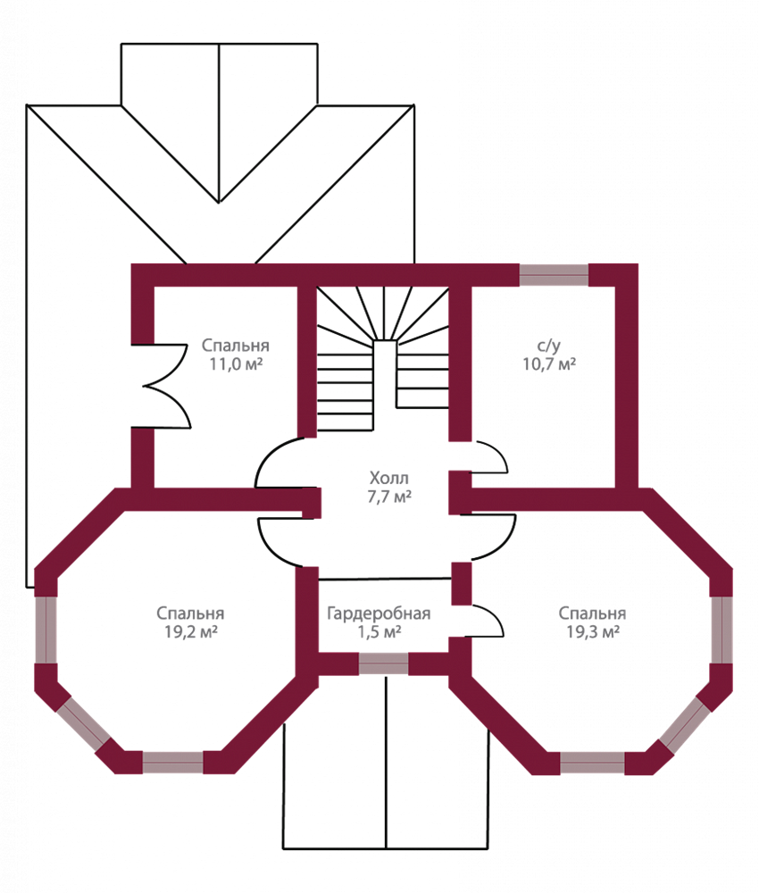 Планировка коттеджа 1030 Милен, пл.2