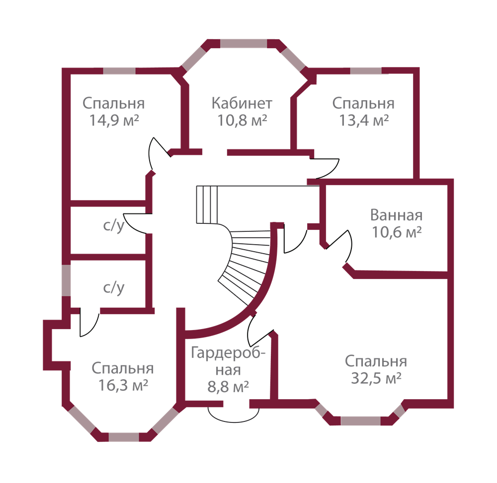 Планировка коттеджа 614 Орхидея, пл.2
