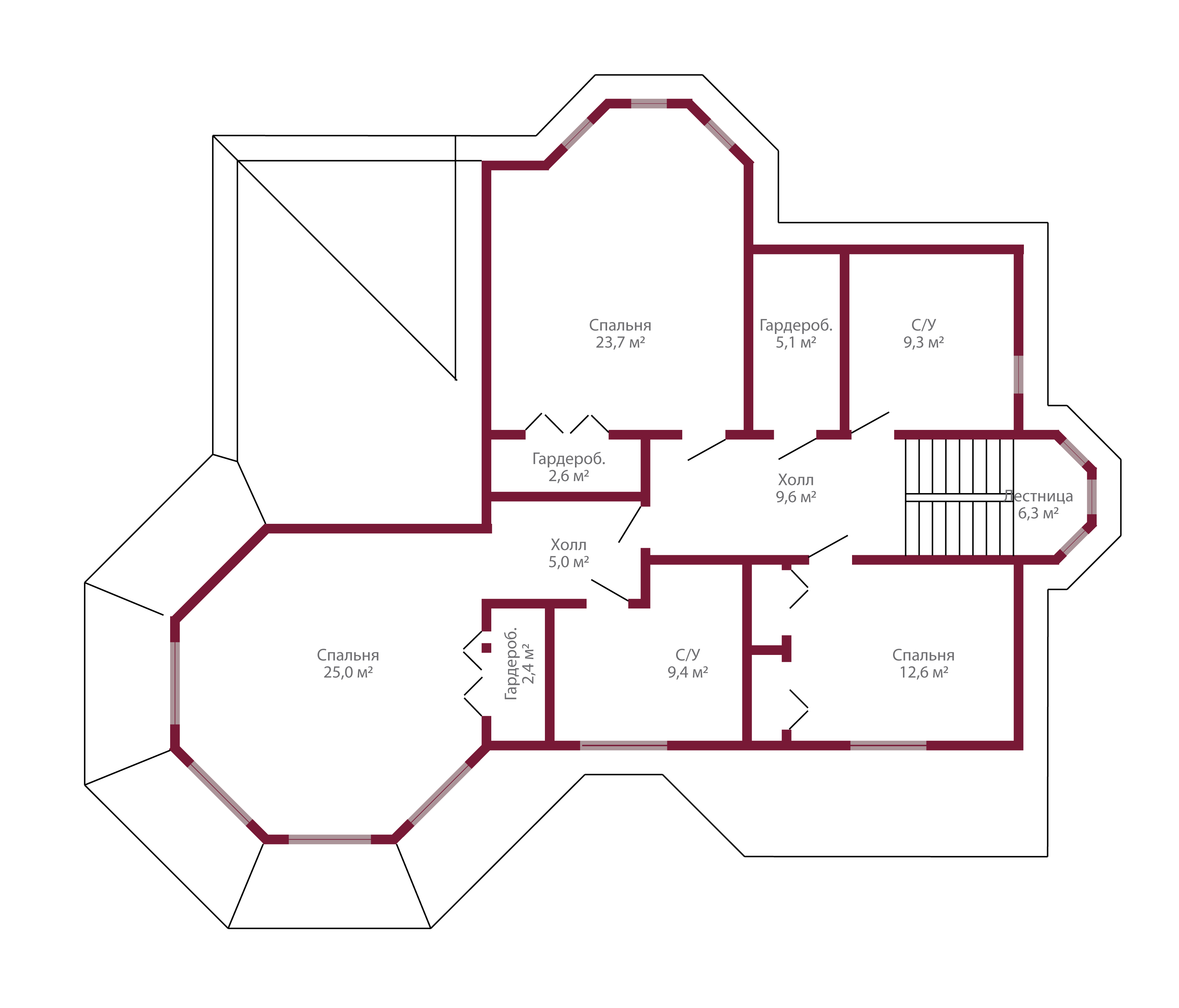 Планировка коттеджа 309 Княгиня, пл.2