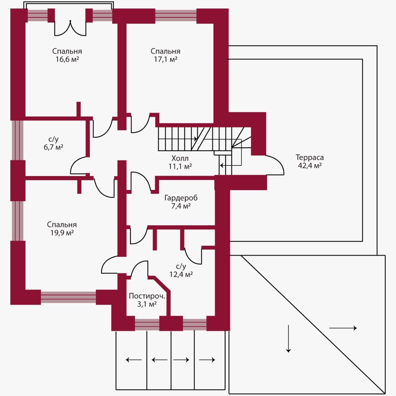 Планировка коттеджа 752 Шардоне, пл.2