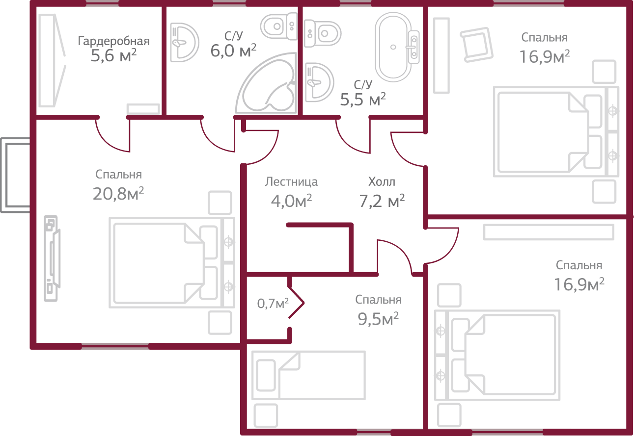 Планировка коттеджа 305 Лондон, пл.2