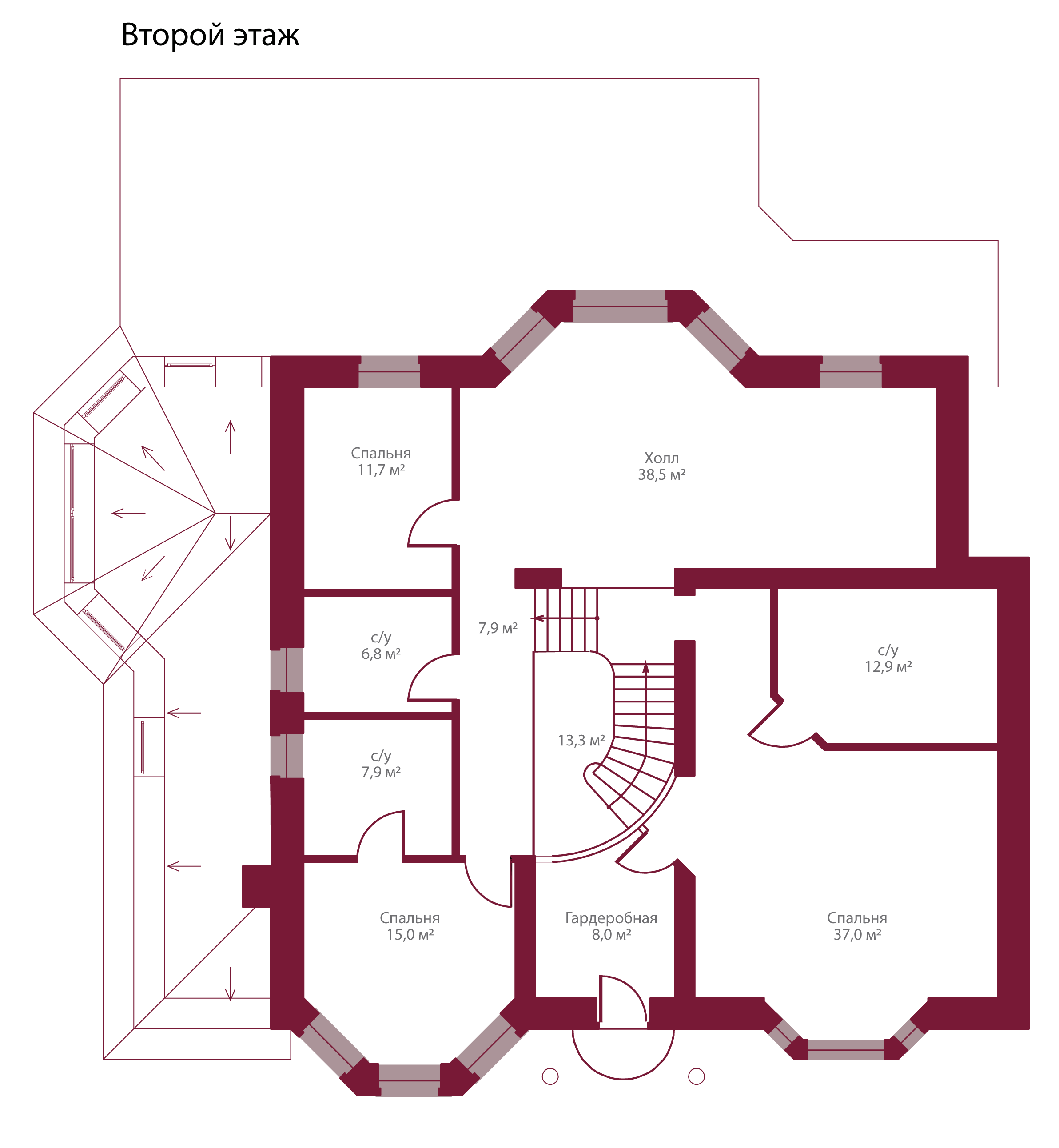 Планировка коттеджа 402 Орхидея, пл.2