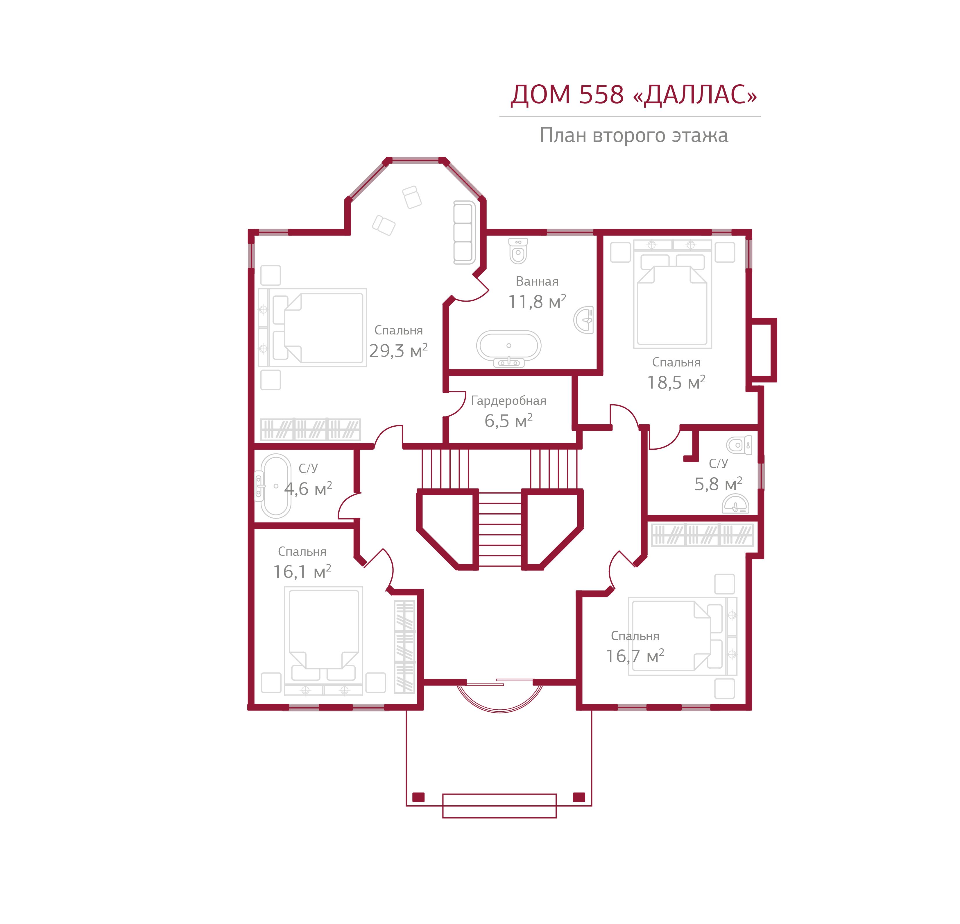 Планировка коттеджа 558 Даллас, пл.1