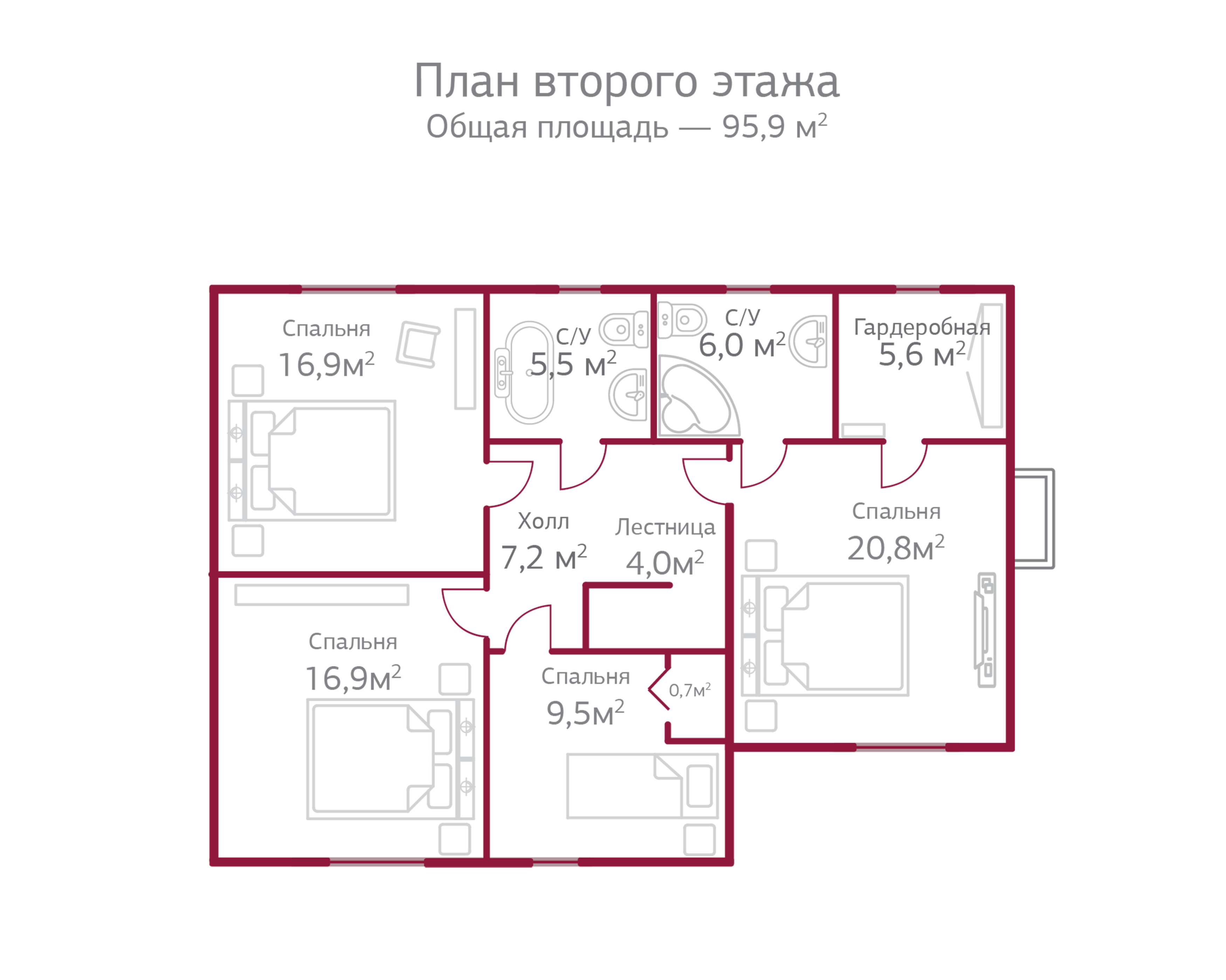 Планировка коттеджа 616  Лондон, пл.2