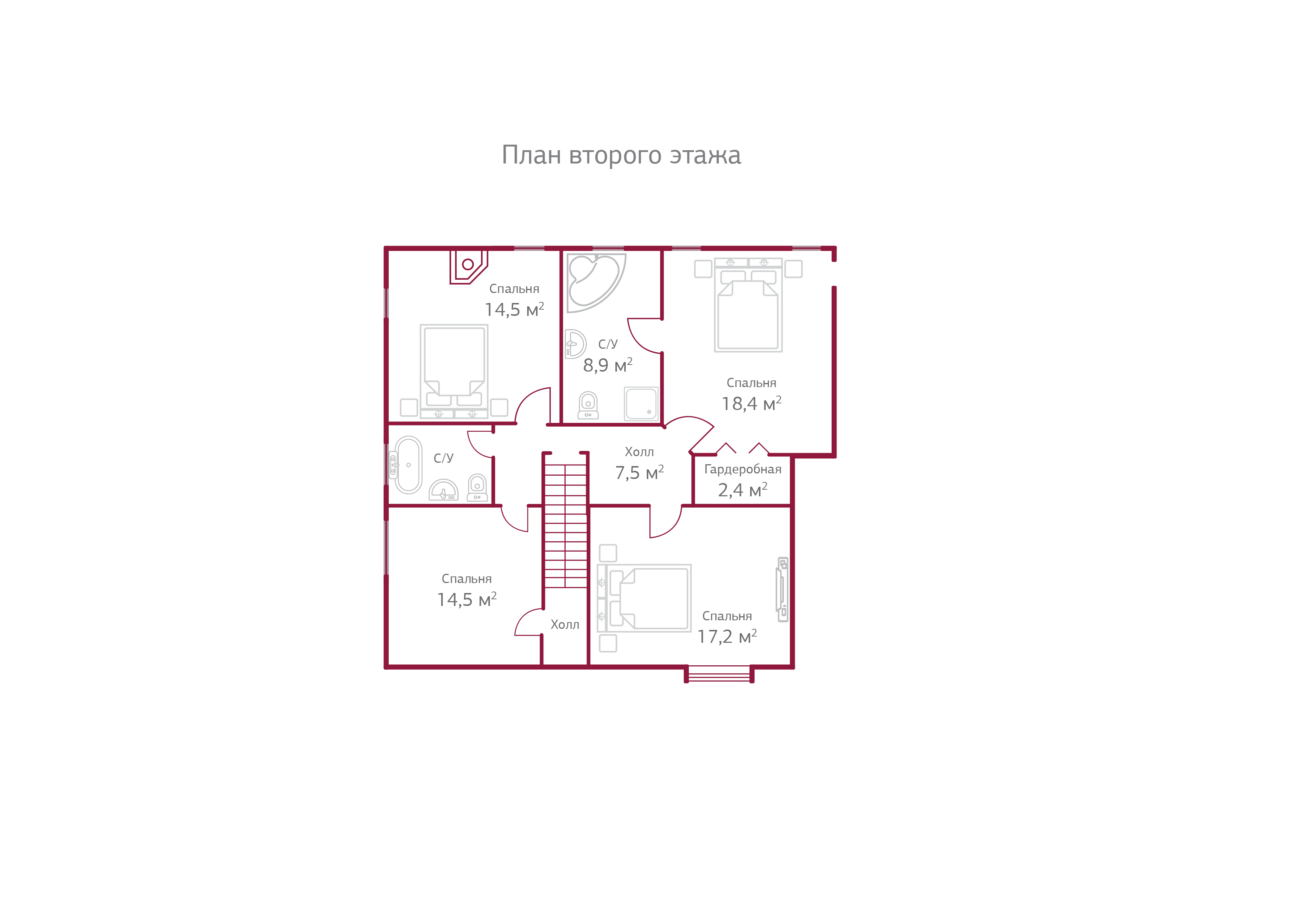 Планировка коттеджа 629 Шатегуа, пл.2