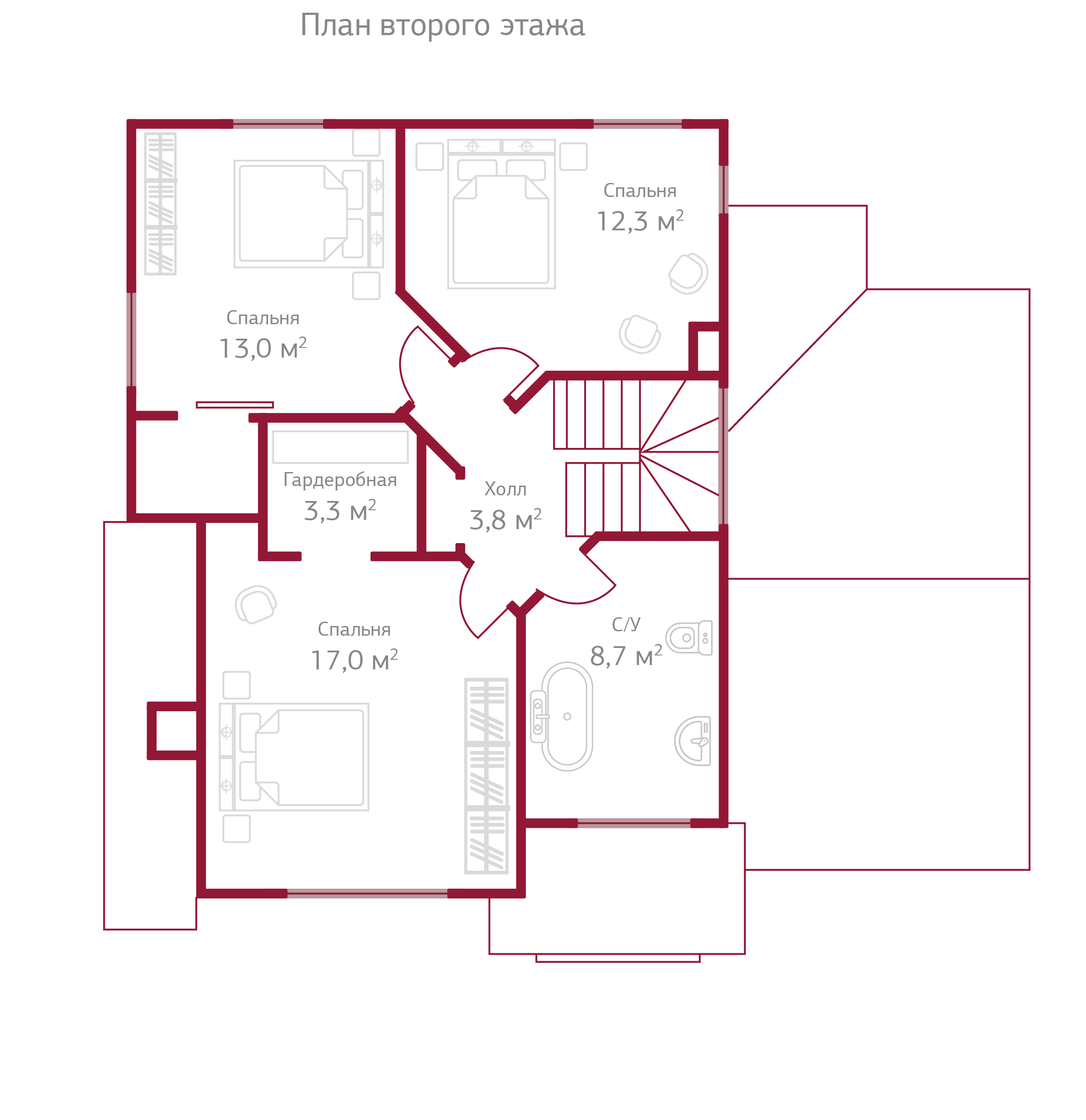 Планировка коттеджа 632 Квебек, пл.2