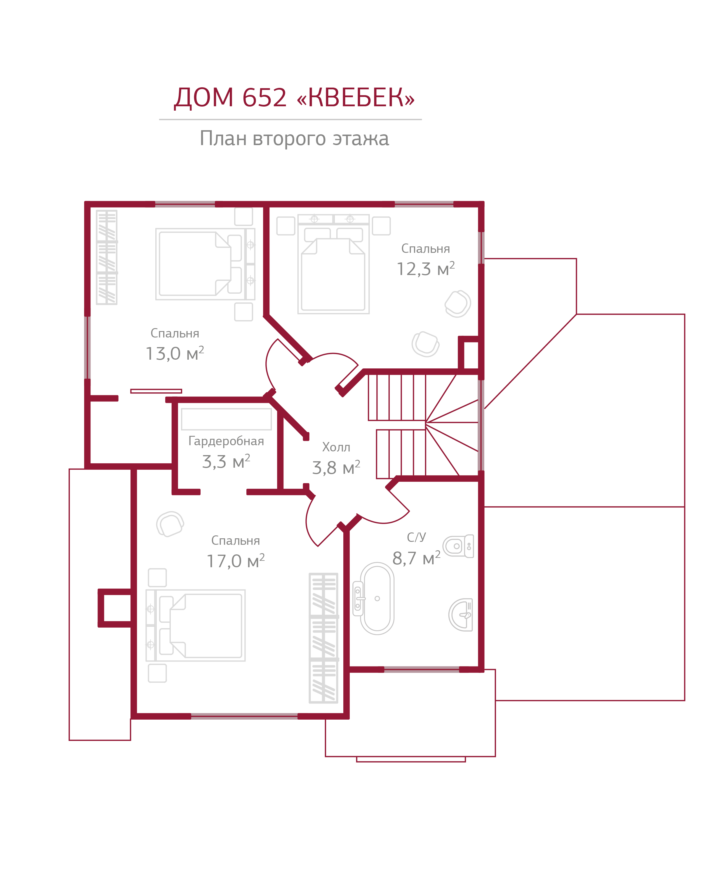 Планировка коттеджа 652 Квебек, пл.2
