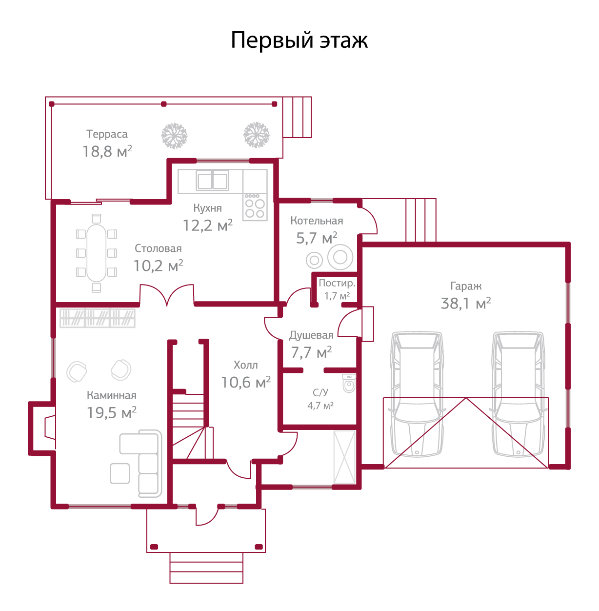 Планировка коттеджа 653 Тулуза, пл.1