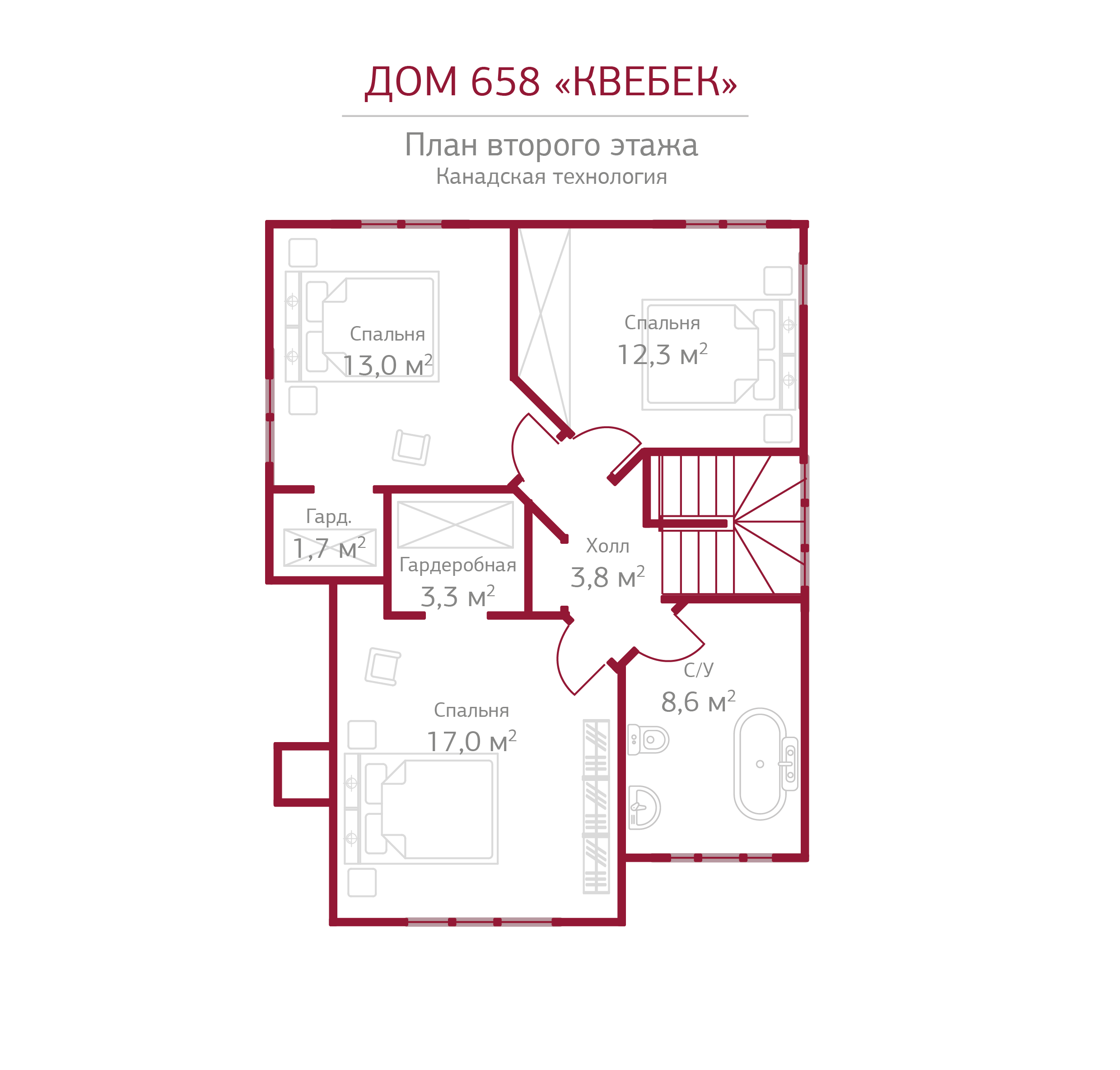 Планировка коттеджа 658 Квебек, пл.2