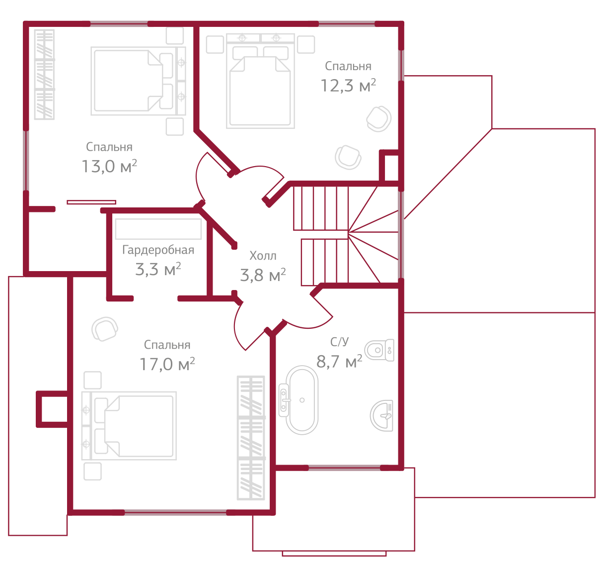 Планировка коттеджа 702 Квебек, пл.2