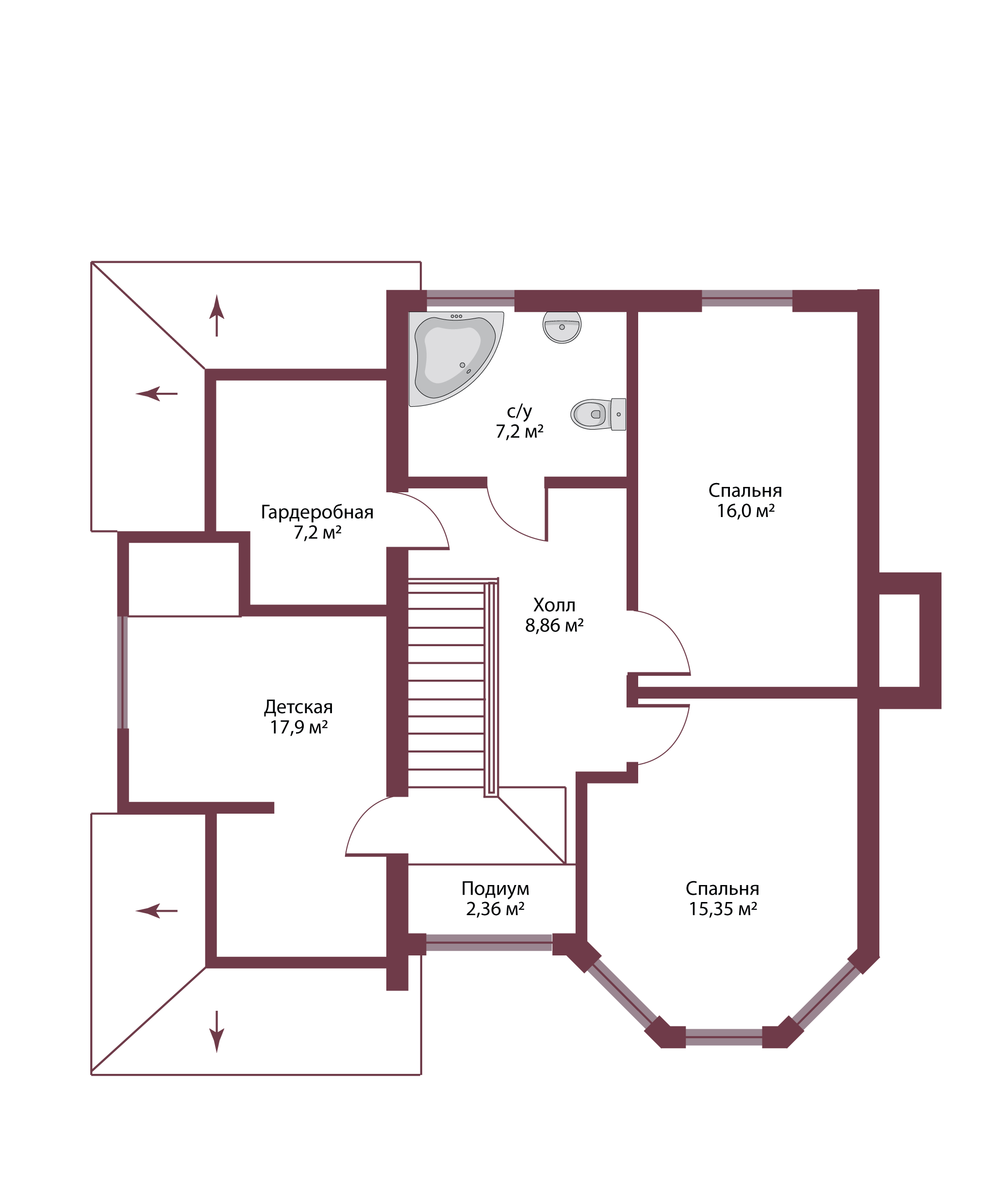 Планировка коттеджа 742 Жан-Поль, пл.2