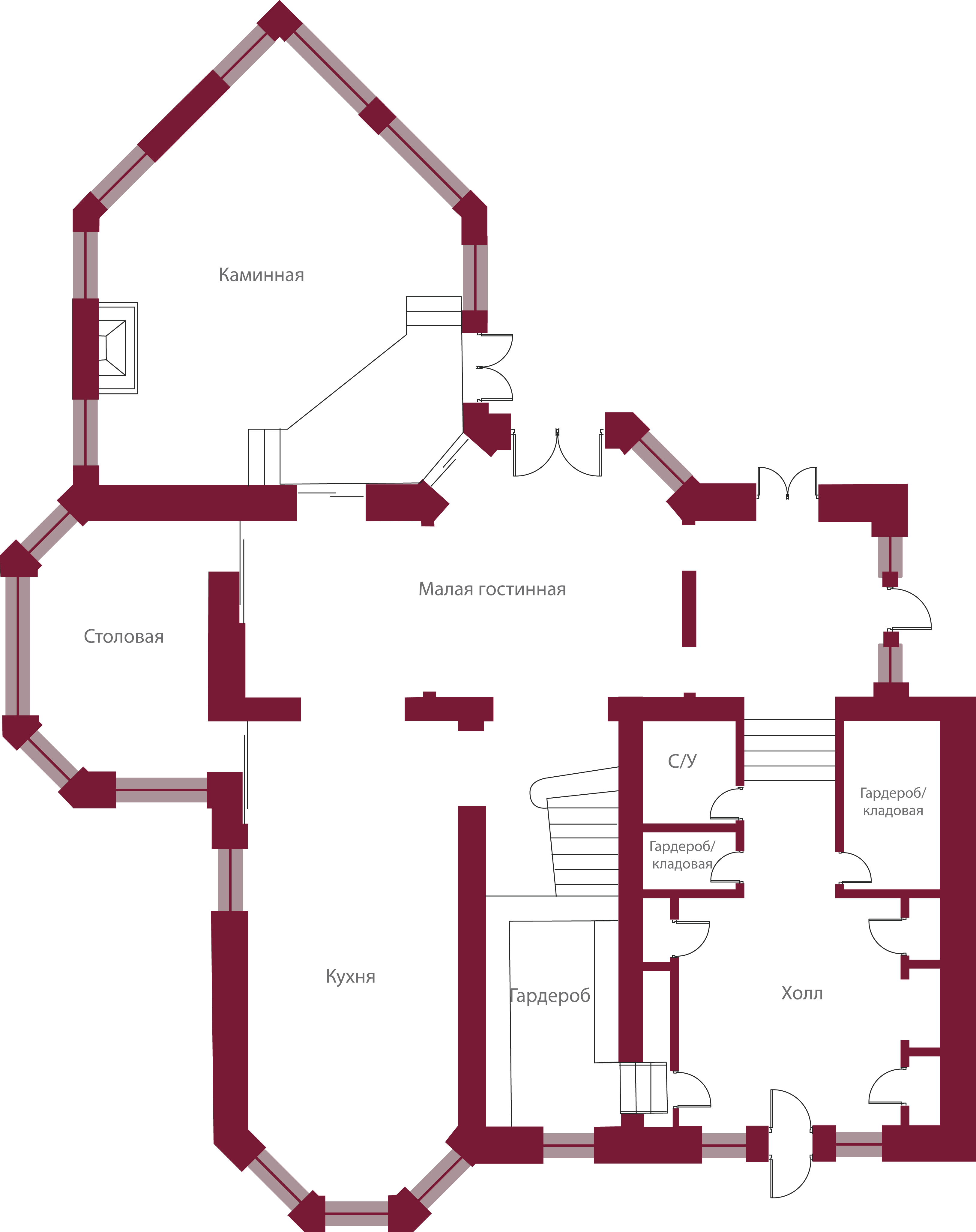 Планировка коттеджа 749 Орхидея, пл.1