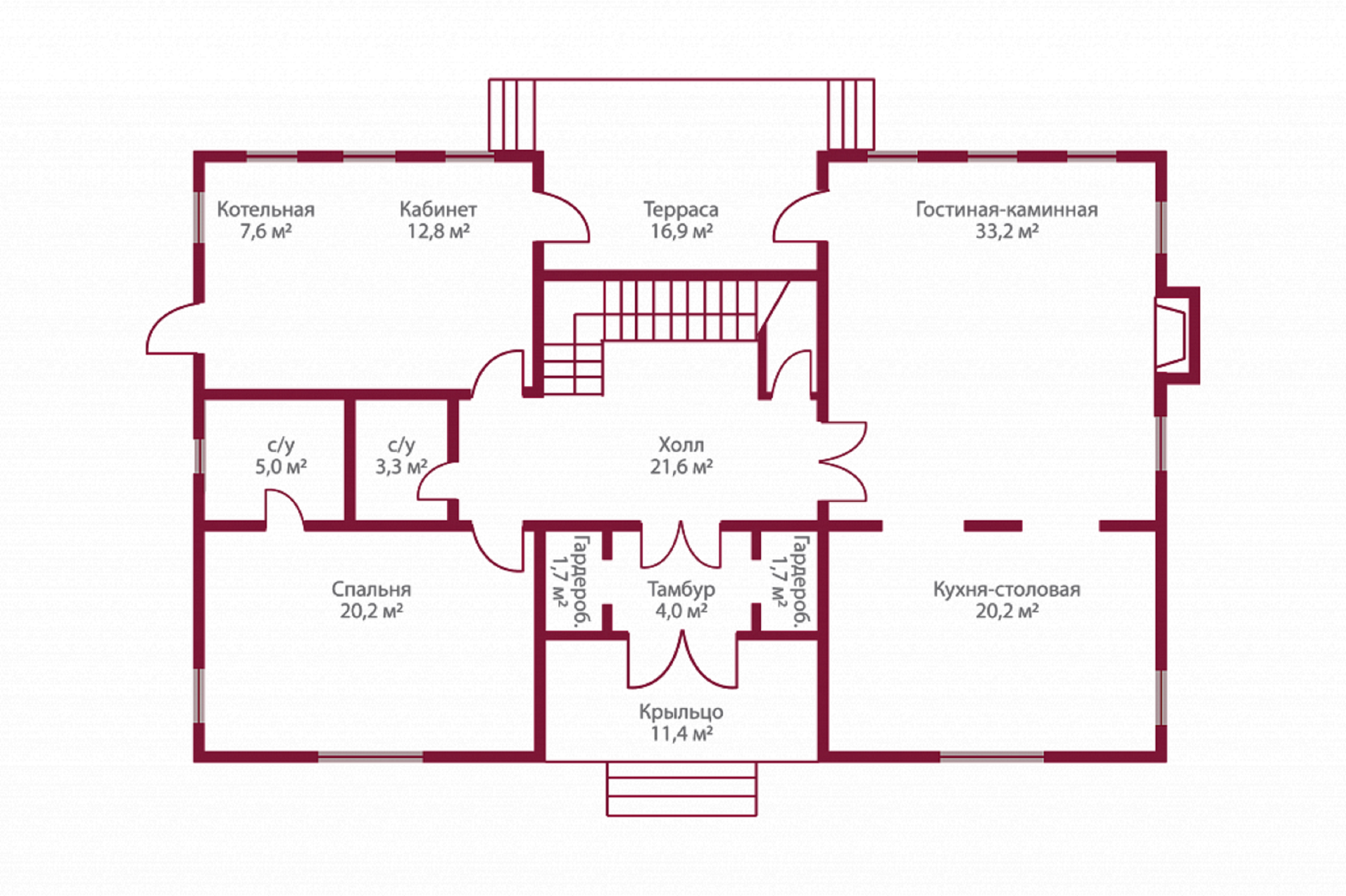 Планировка коттеджа 804 Этуаль, пл.1