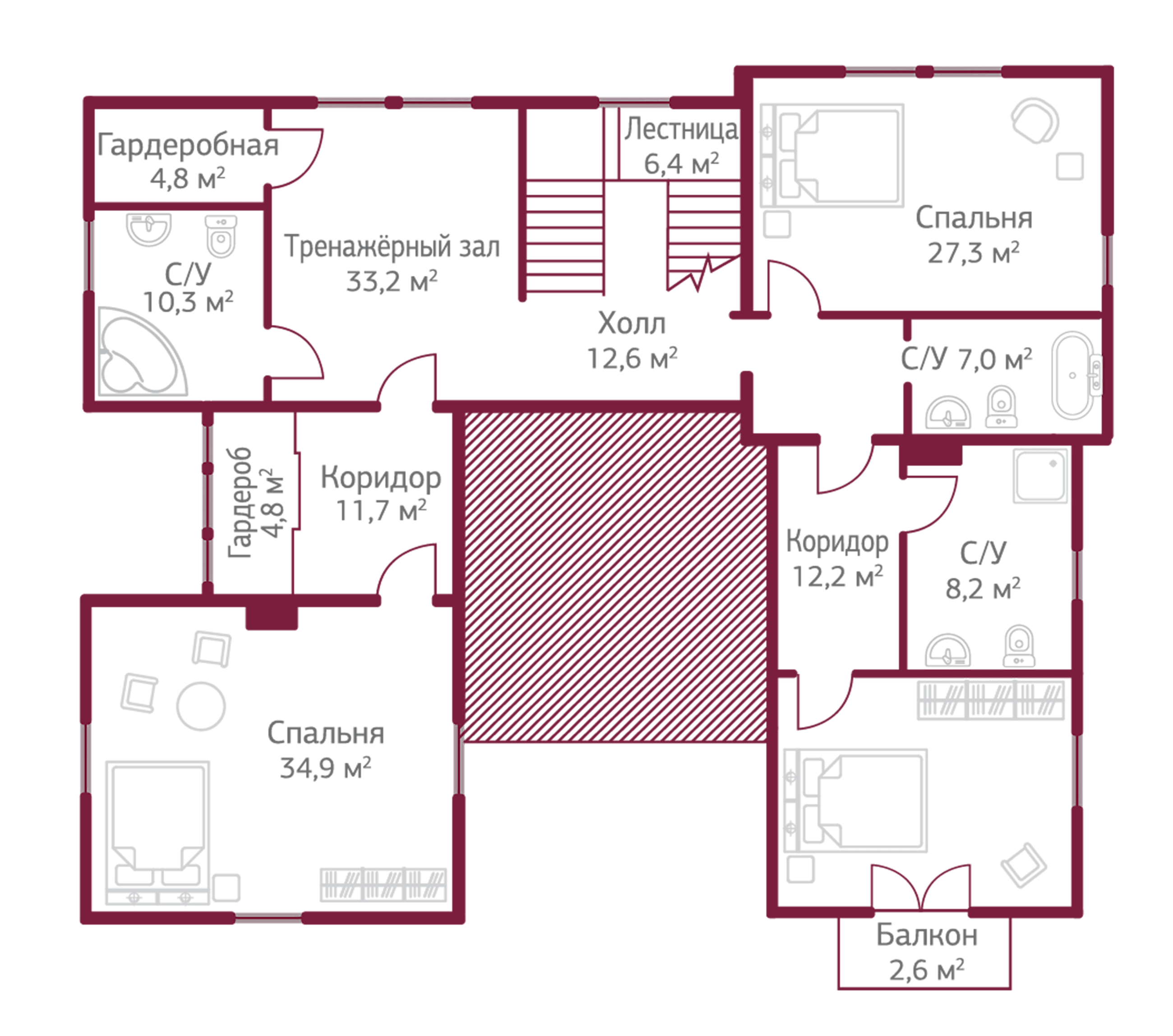 Планировка коттеджа 806 Ла-Манш, пл.3