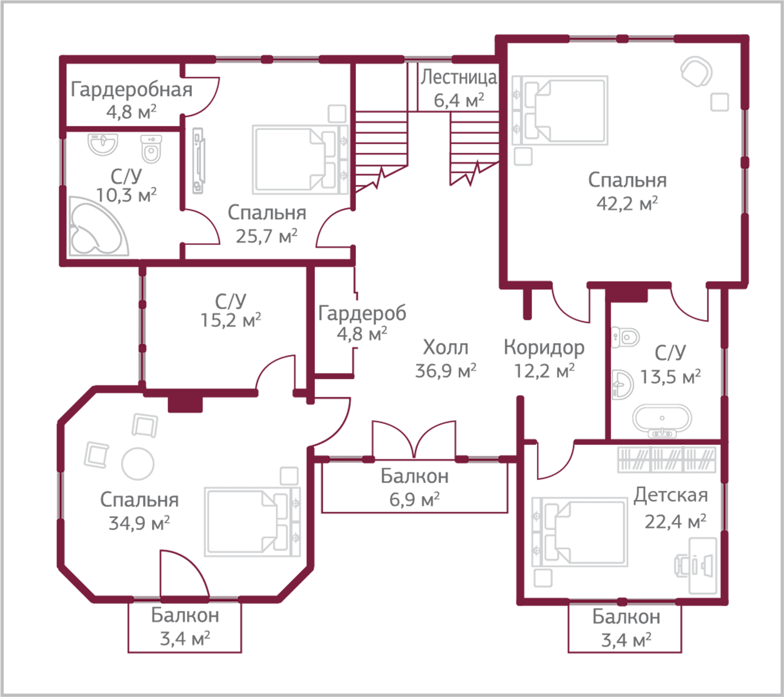 Планировка коттеджа 806 Ла-Манш, пл.2