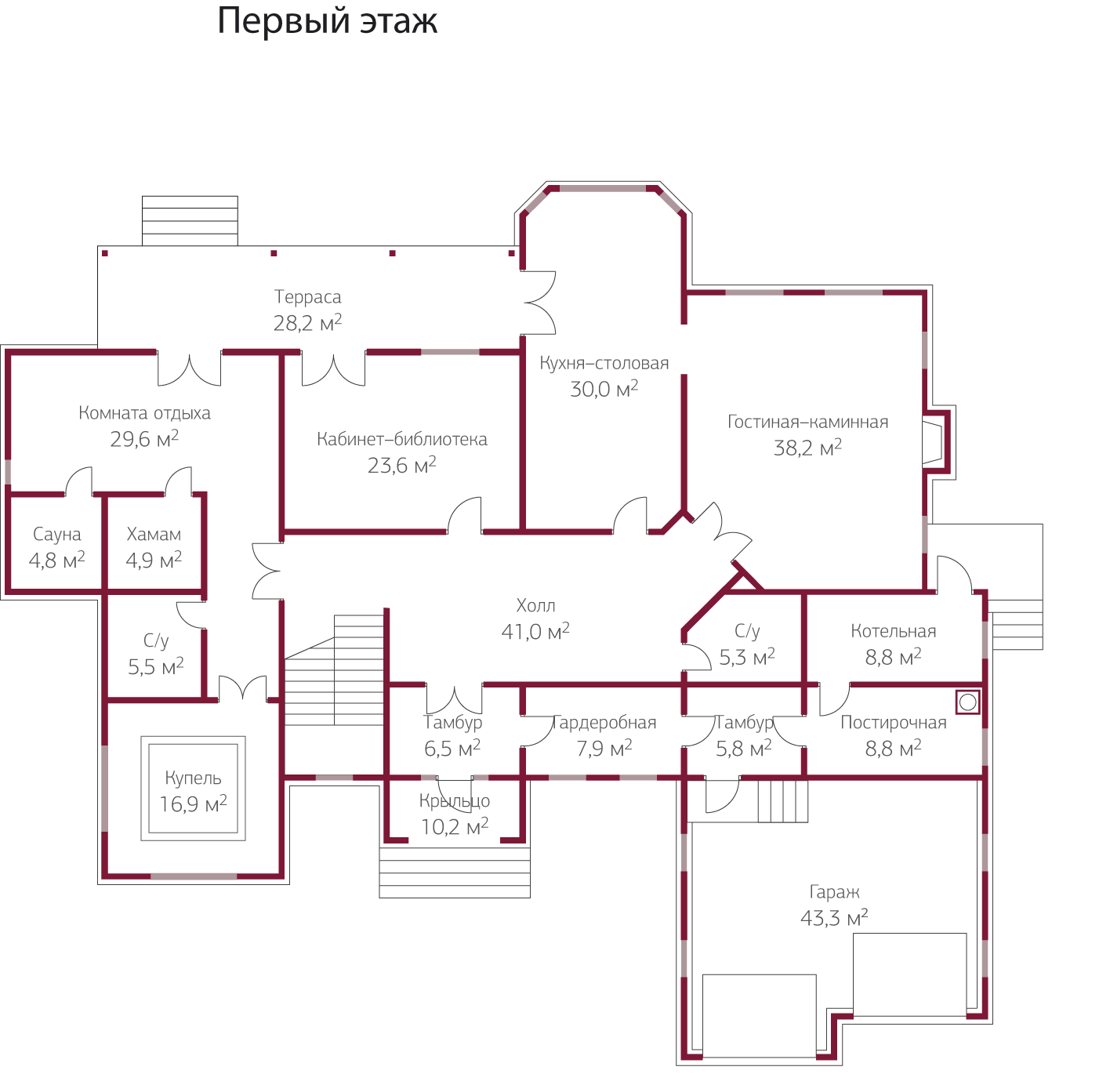 Планировка коттеджа 934 Оникс, пл.1