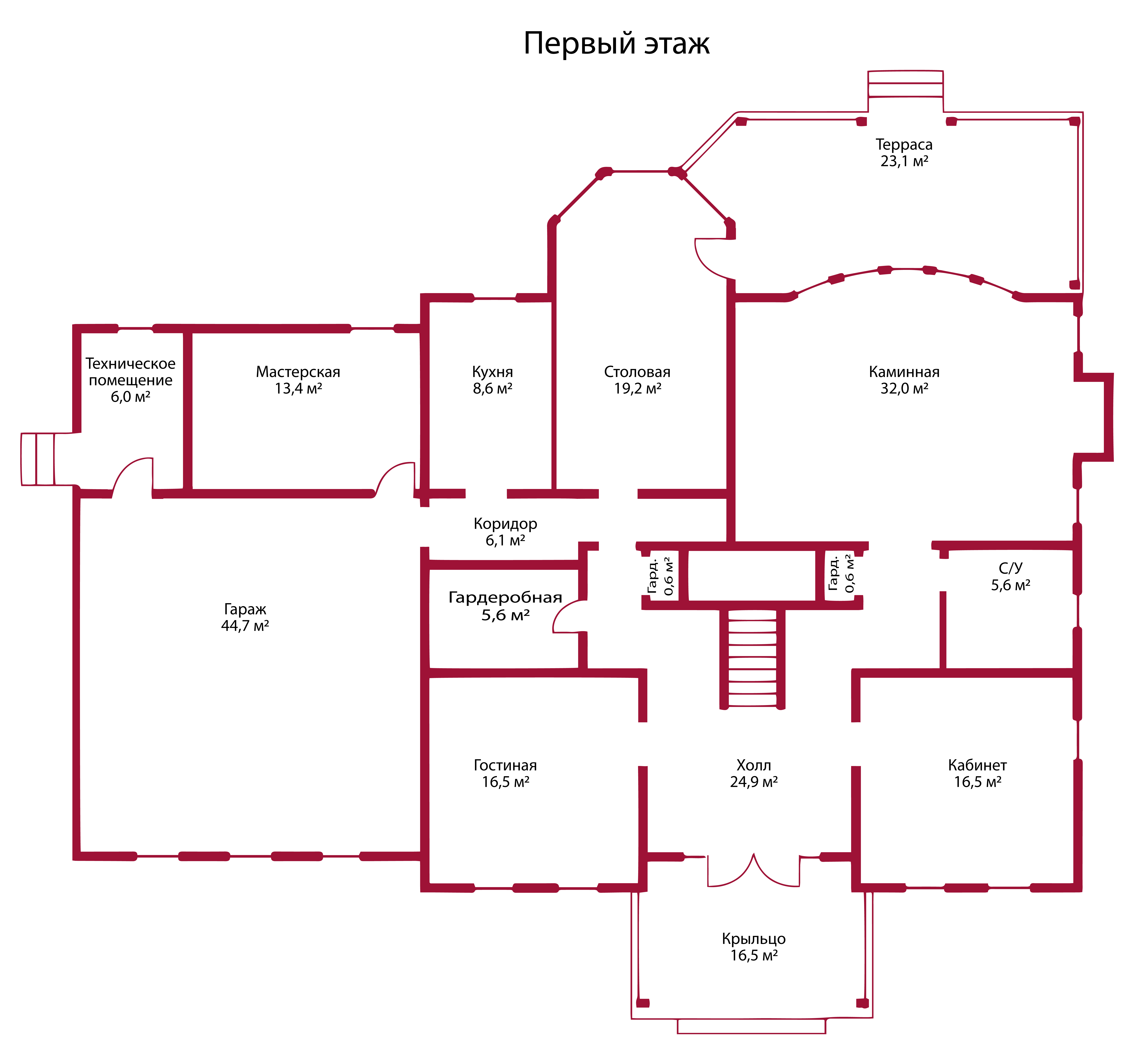 Планировка коттеджа 822 Даллас, пл.1