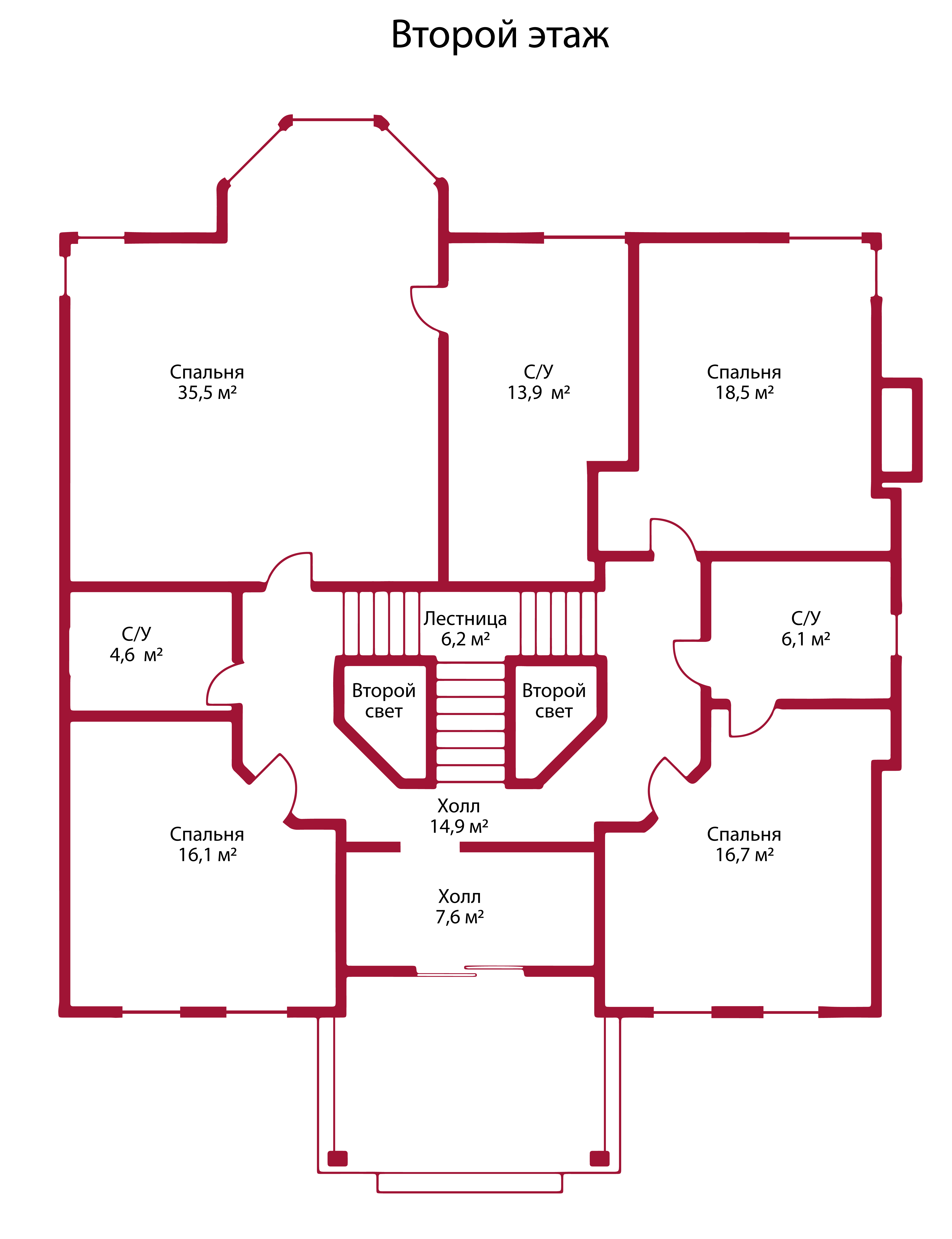 Планировка коттеджа 822 Даллас, пл.2