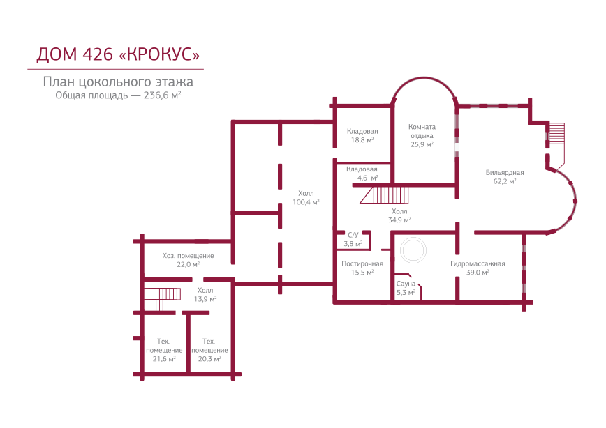 Планировка коттеджа 426 Крокус, пл.1
