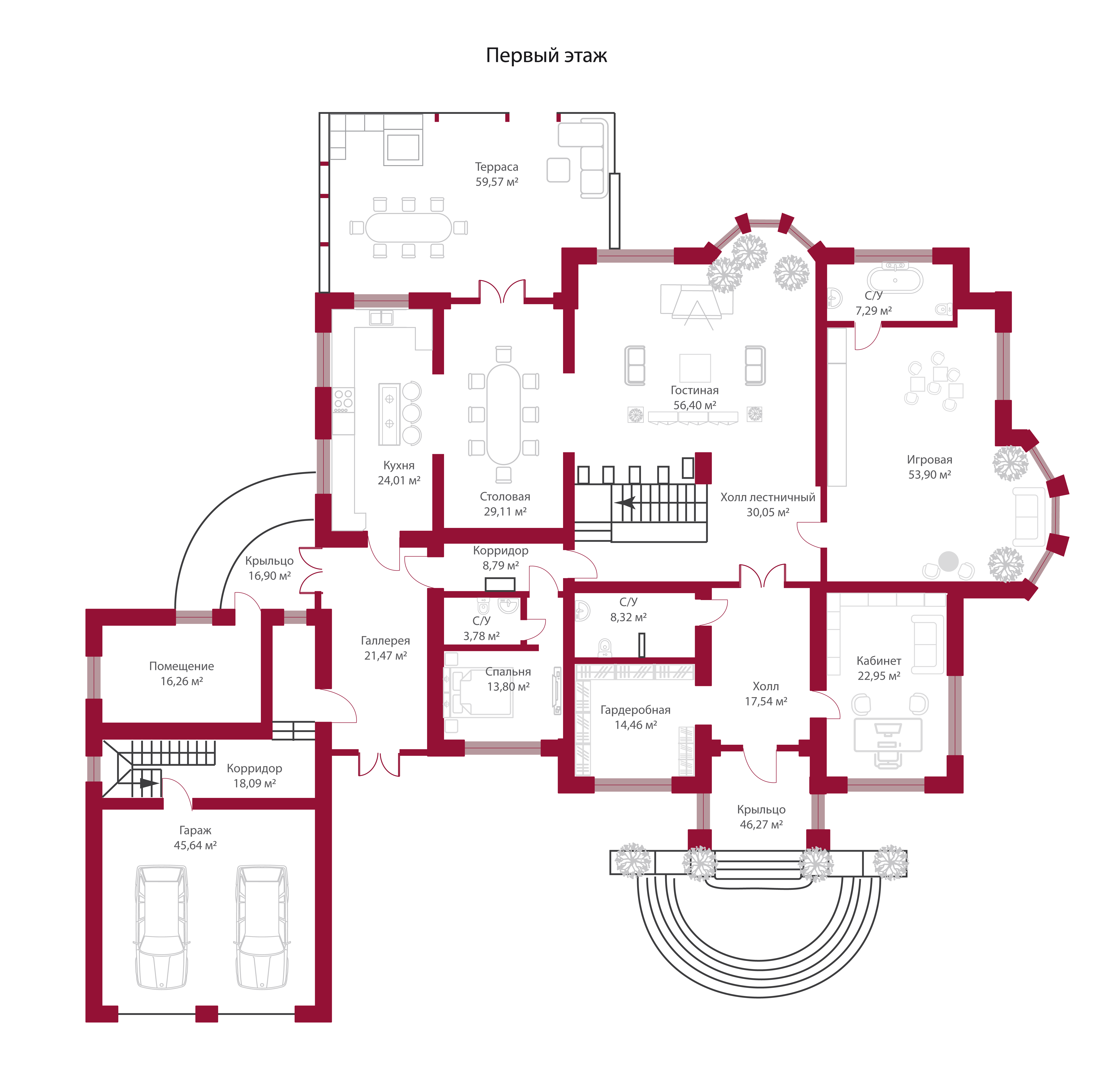Планировка коттеджа 470 Крокус, пл.2