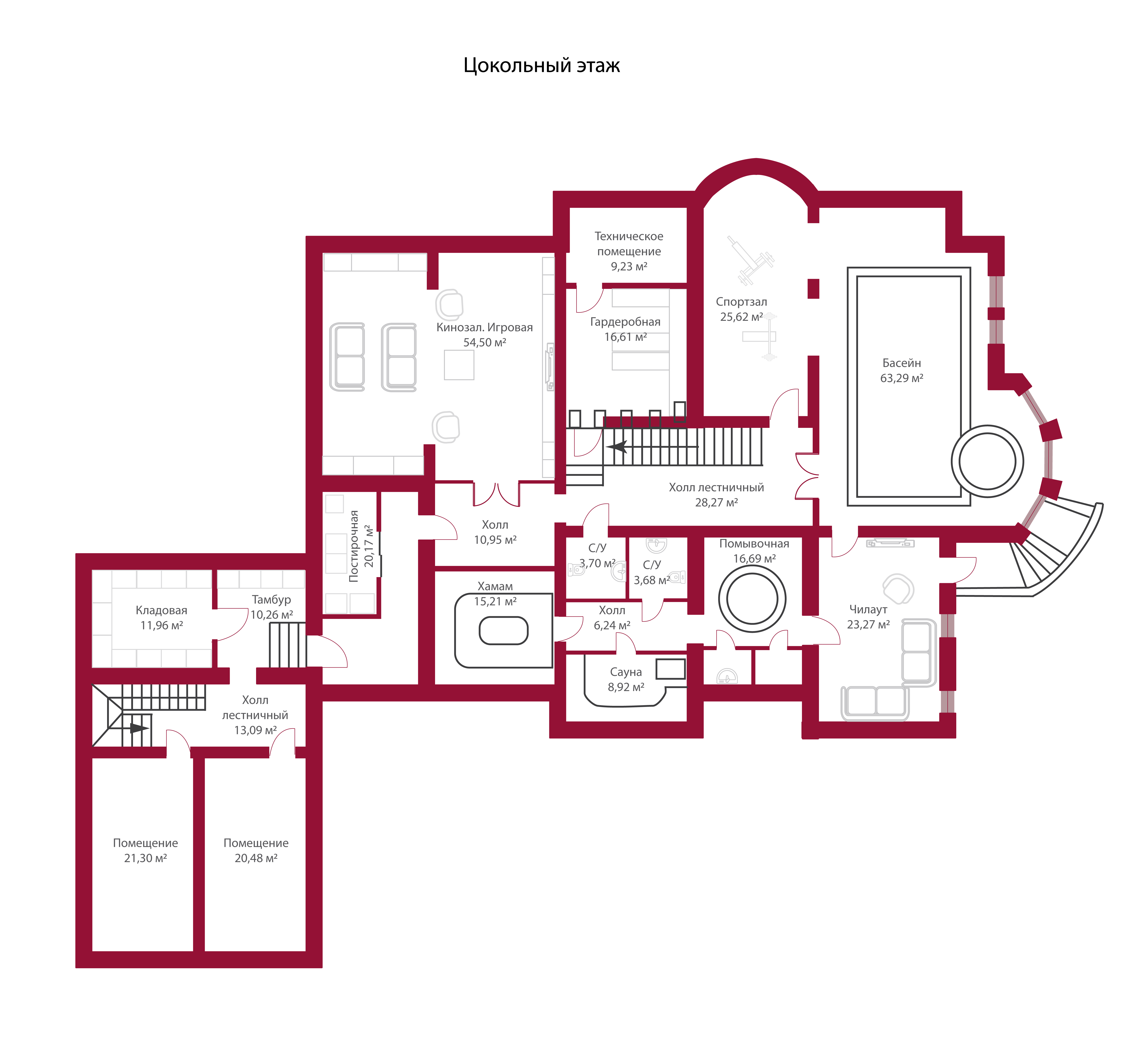 Планировка коттеджа 470 Крокус, пл.1